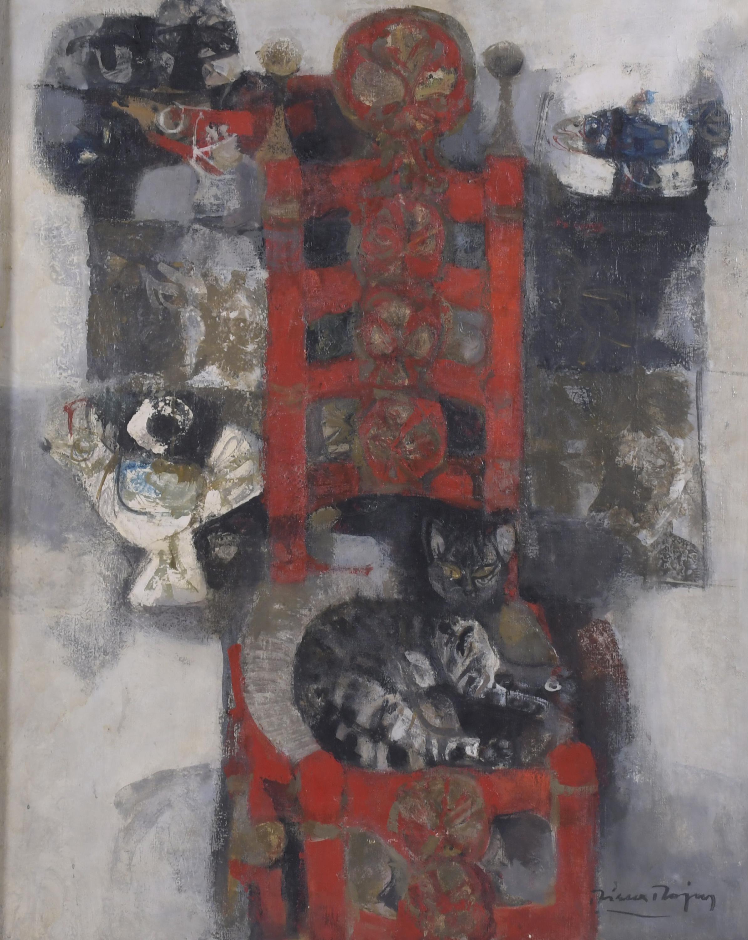 ROC RIERA ROJAS (1913-1992). "CAT ON THE CHAIR", 1958.