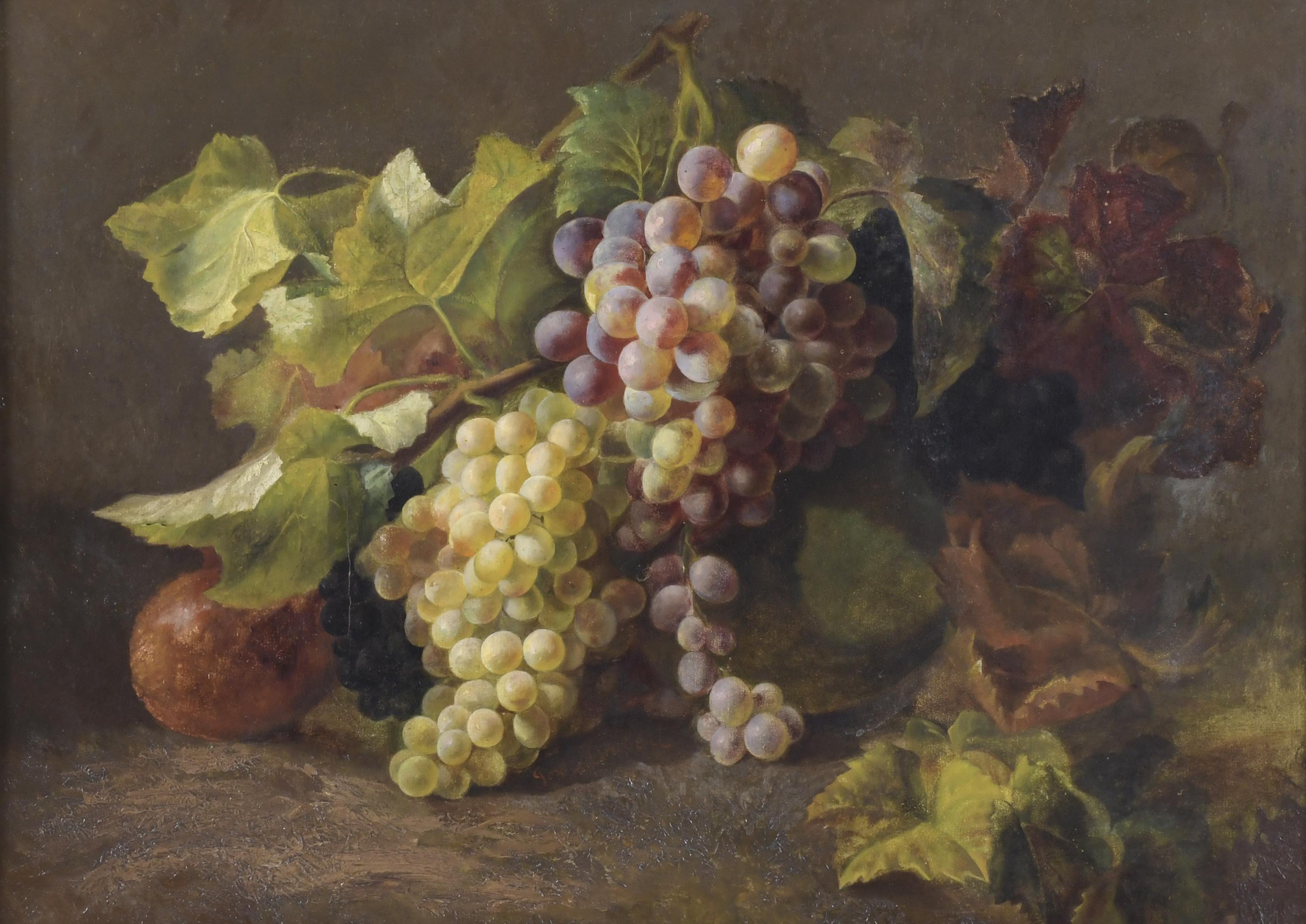 JOSÉ MIRABENT I GATELL (1831-1899) "STILL LIFE WITH GRAPES".