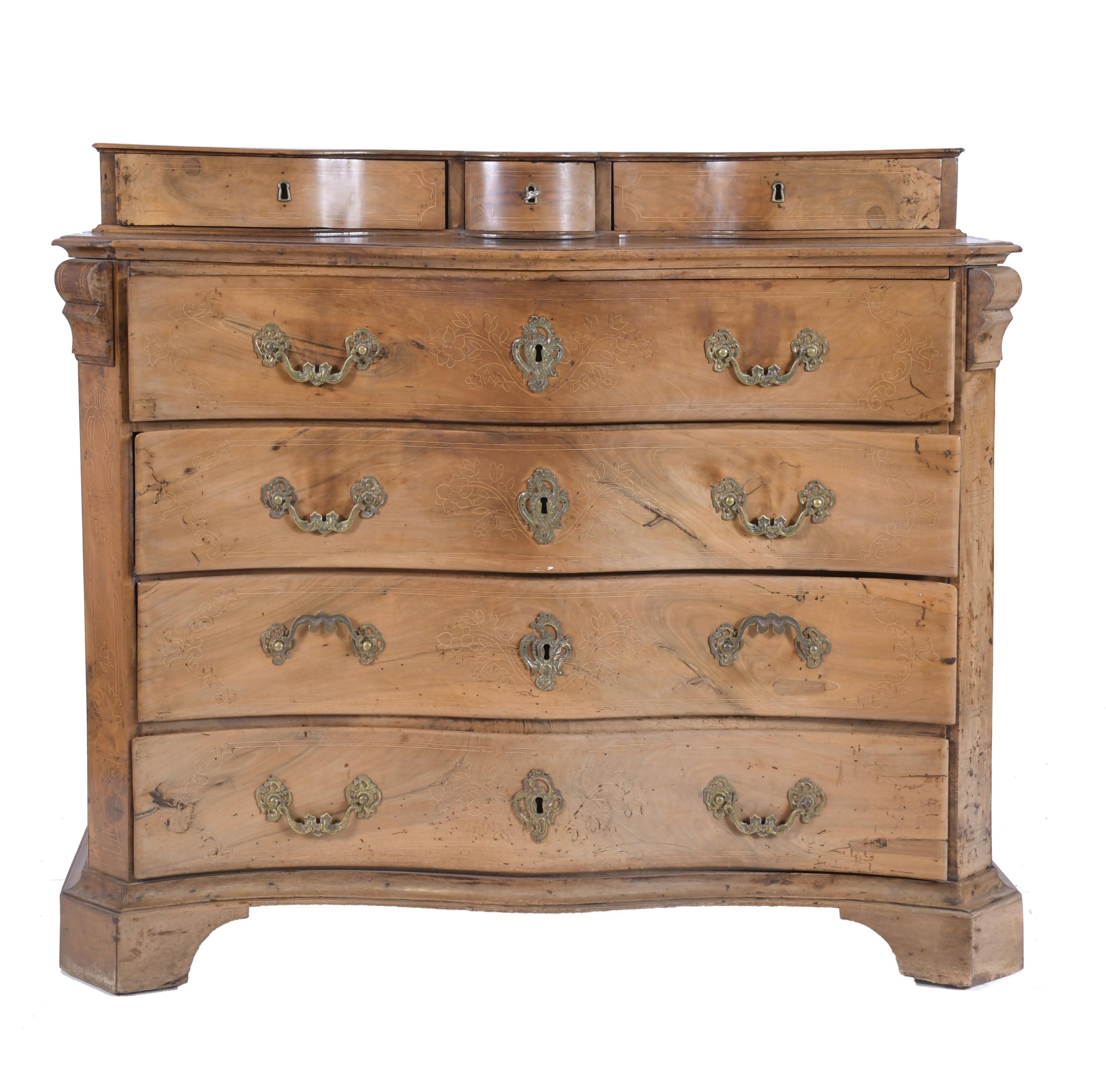 CATALAN "DE CASTELLET" CHEST OF DRAWERS, 18TH CENTURY.