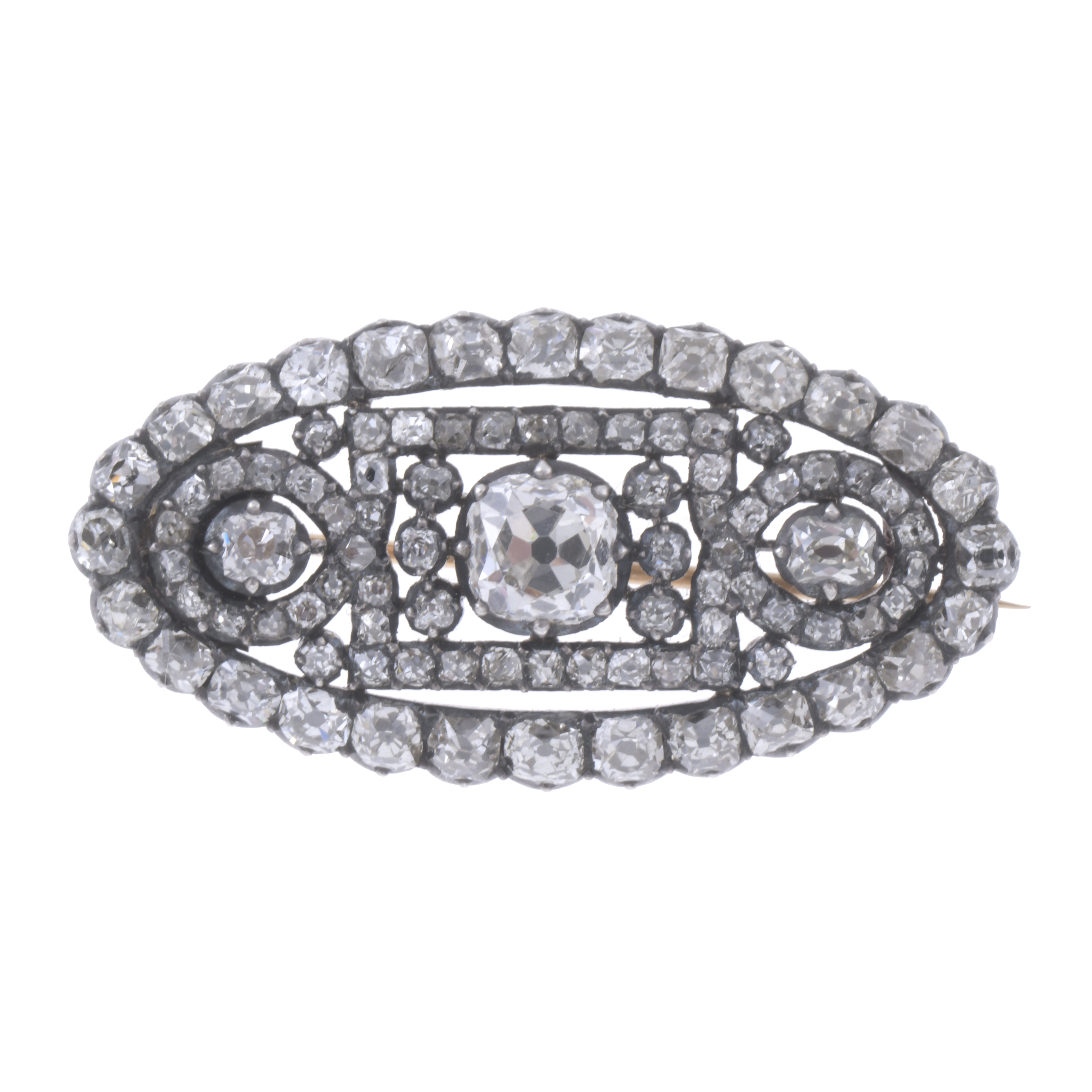 BROOCH WITH DIAMONDS. 1940&#39;S.