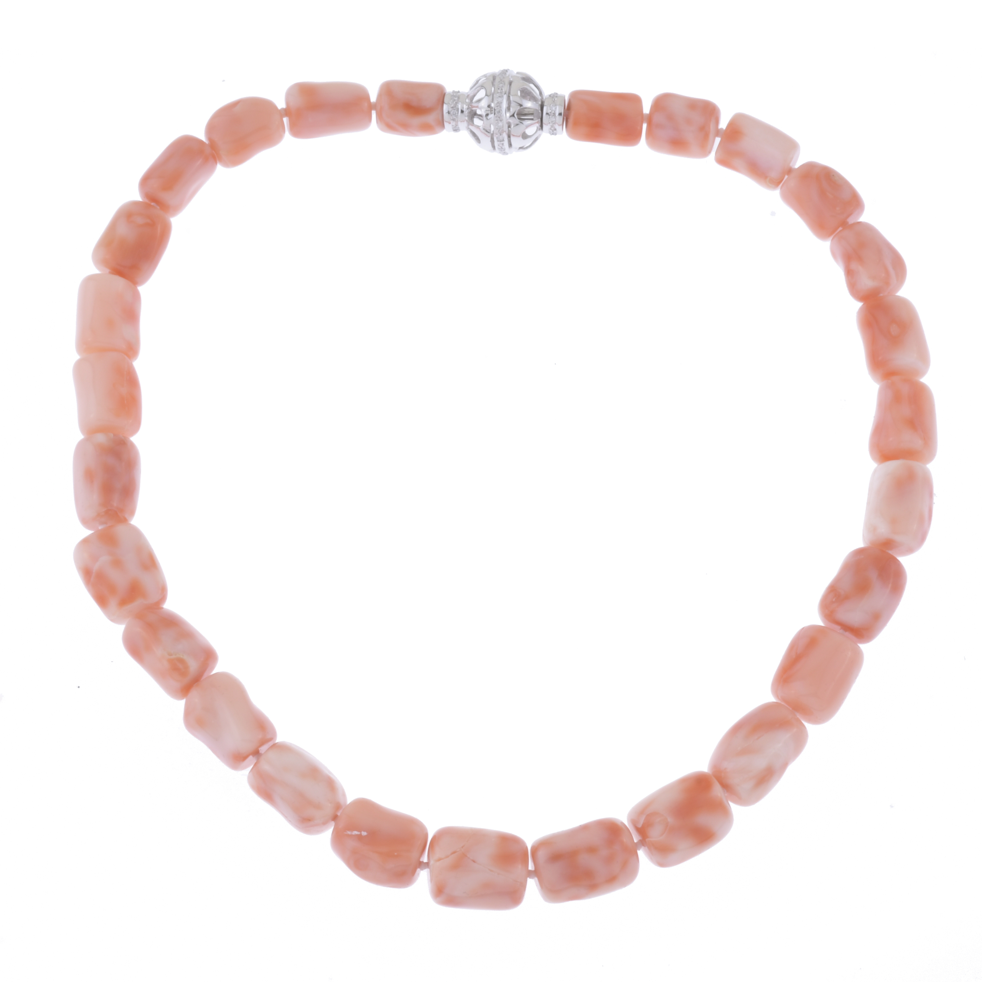 ANGEL SKIN CORAL BEADS NECKLACE.