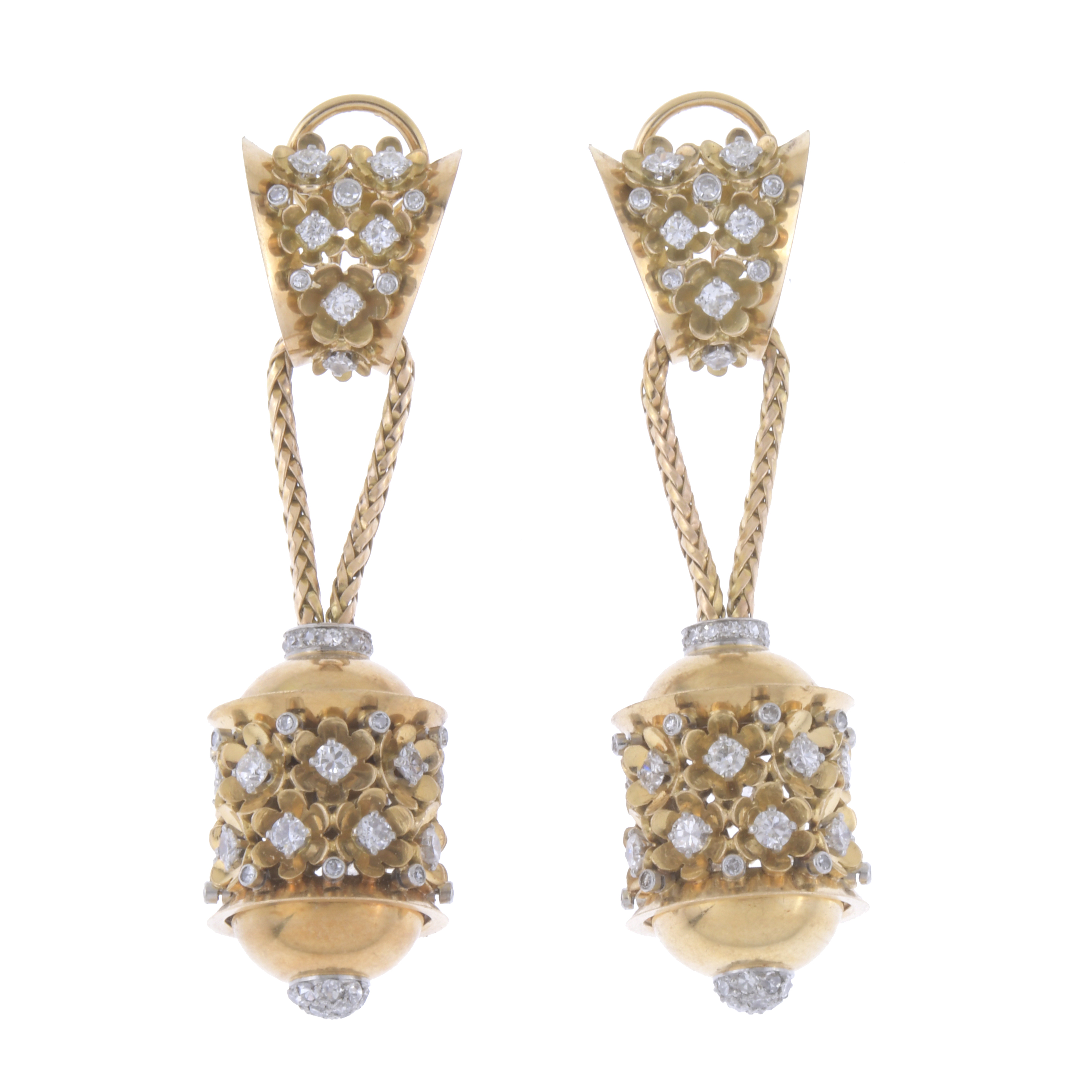 PENDIENTES LARGOS CON DIAMANTES.