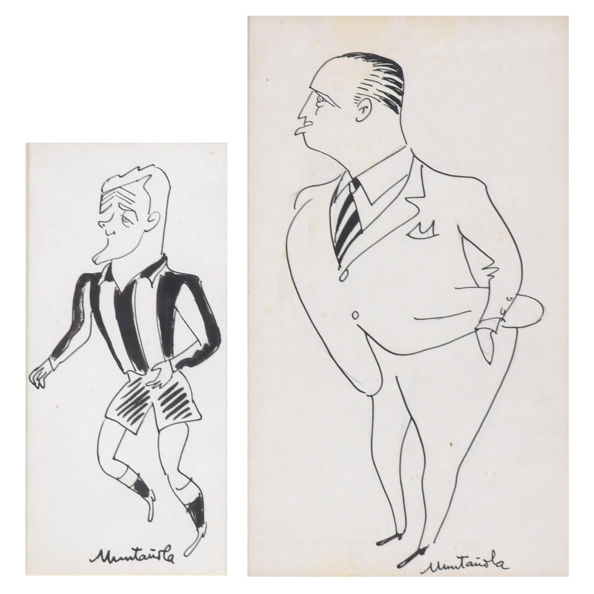 JOAQUIM MUNTAÑOLA  PUIG (1914-2012).  MEN&#39;S CARICATURES. 