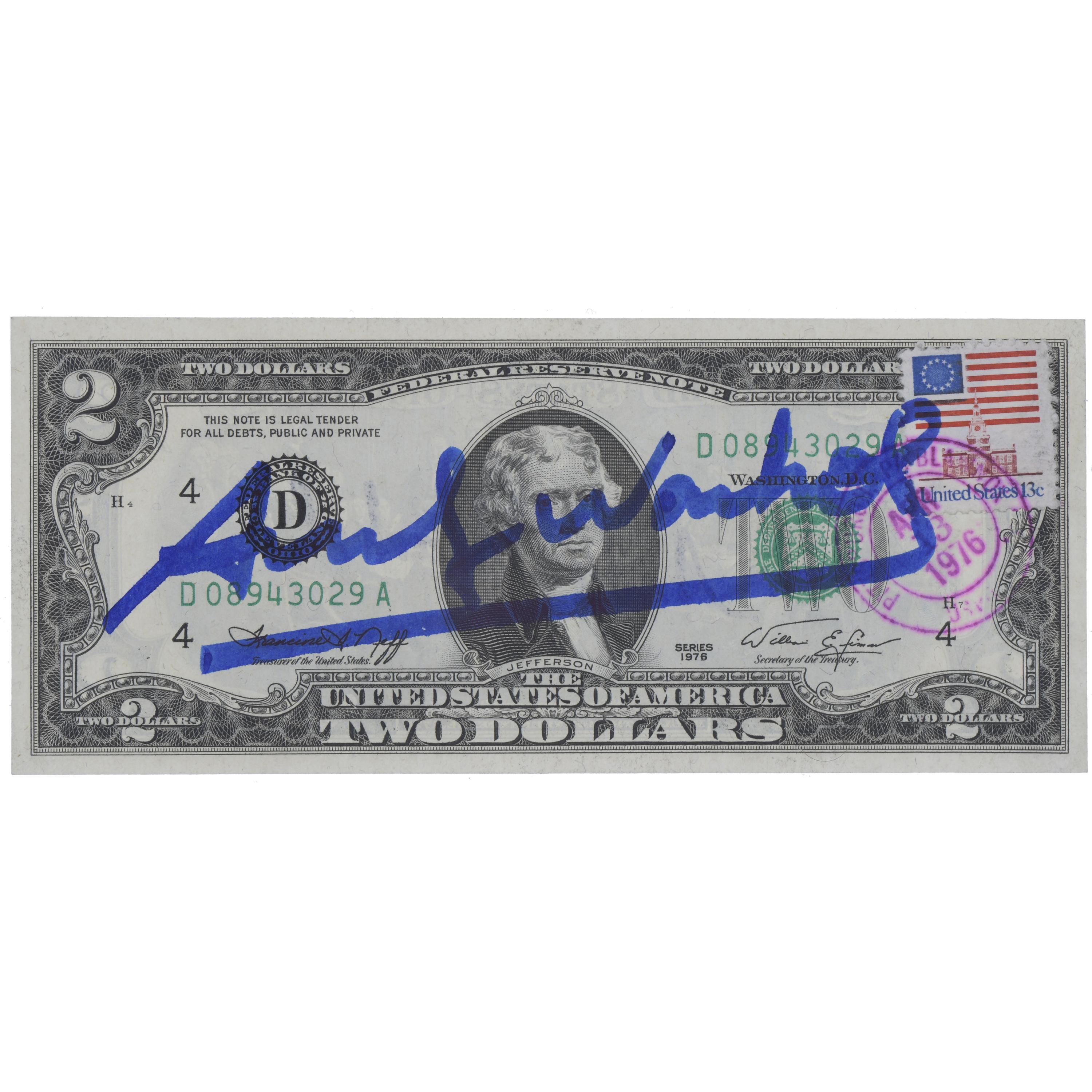 ATRIBUIDO A ANDREW WARHOL (1928-1987). BILLETE AMERICANO DE