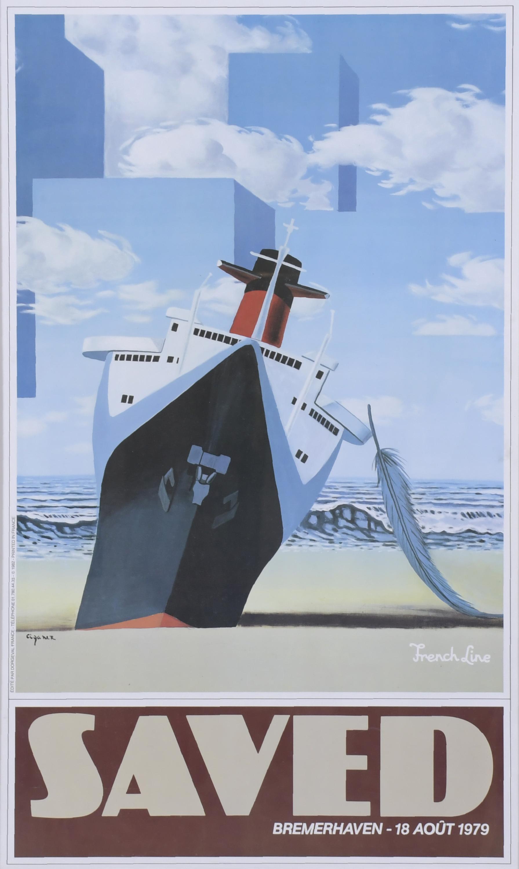 CIGANER (20TH CENTURY). "SAVED, BREMERHAVEN", French line, 