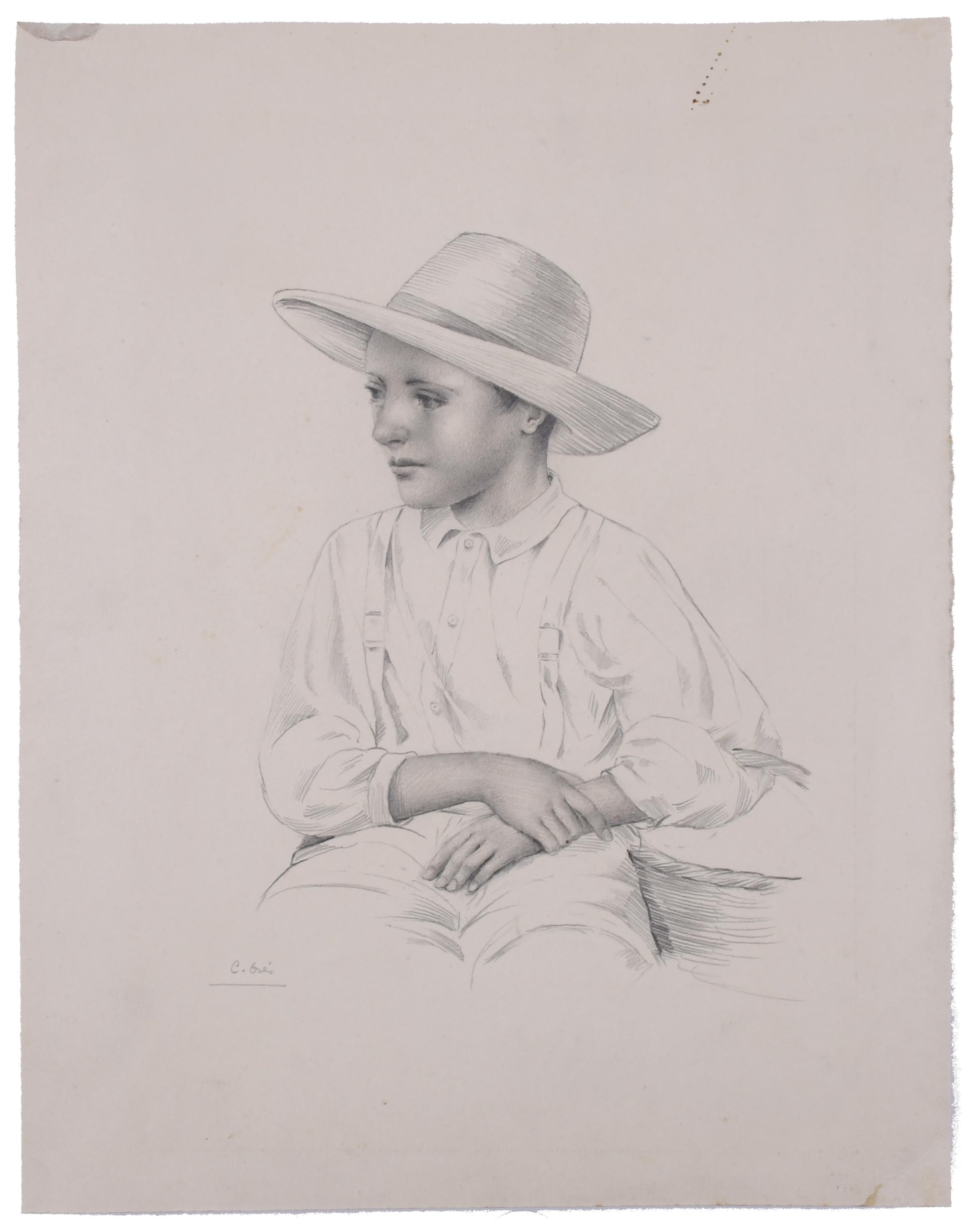 CARMEN OSÉS (1898-1961).  "CHICO CON SOMBRERO".