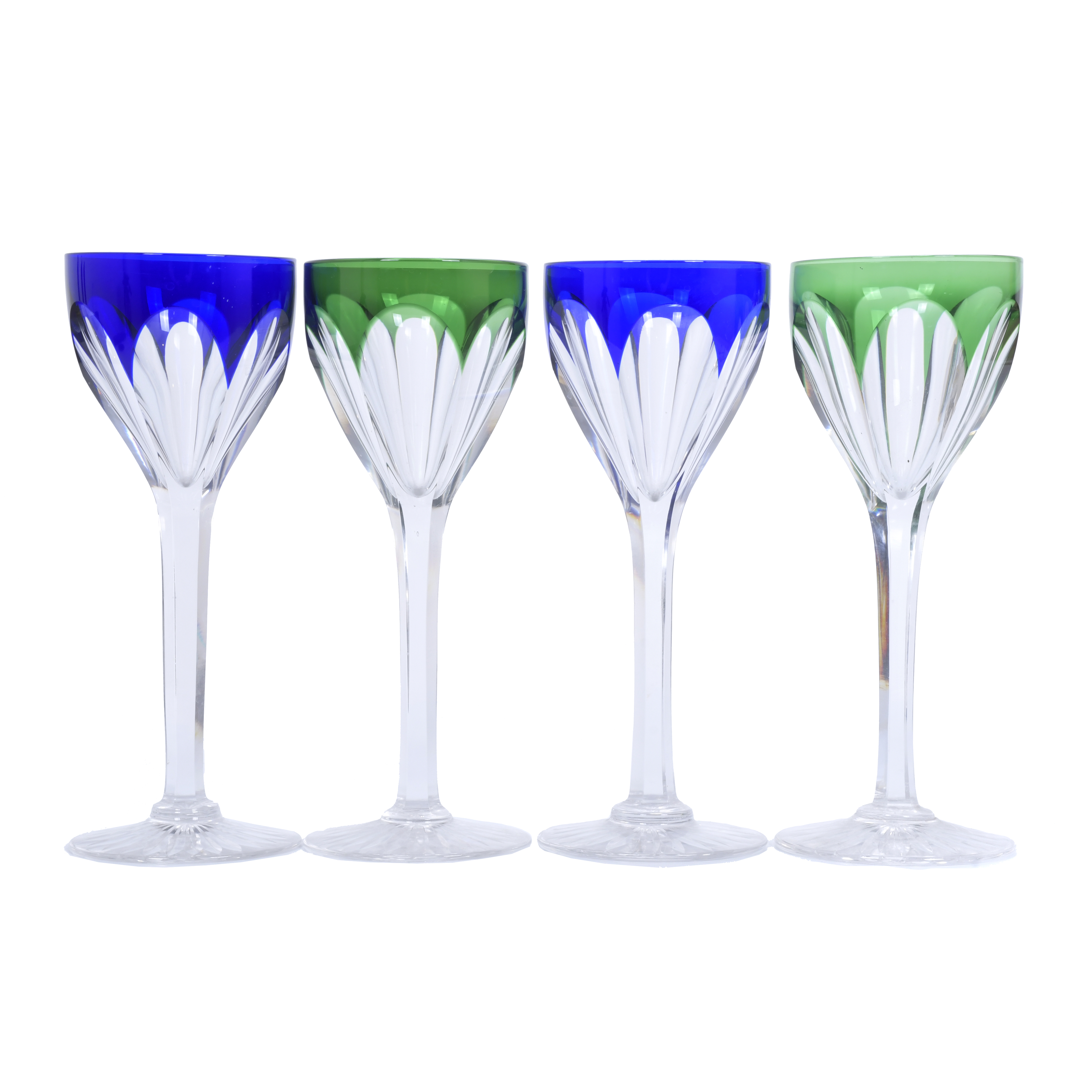 CONJUNTO DE CUATRO COPAS DE VINO EN CRISTAL DE BACCARAT SIG