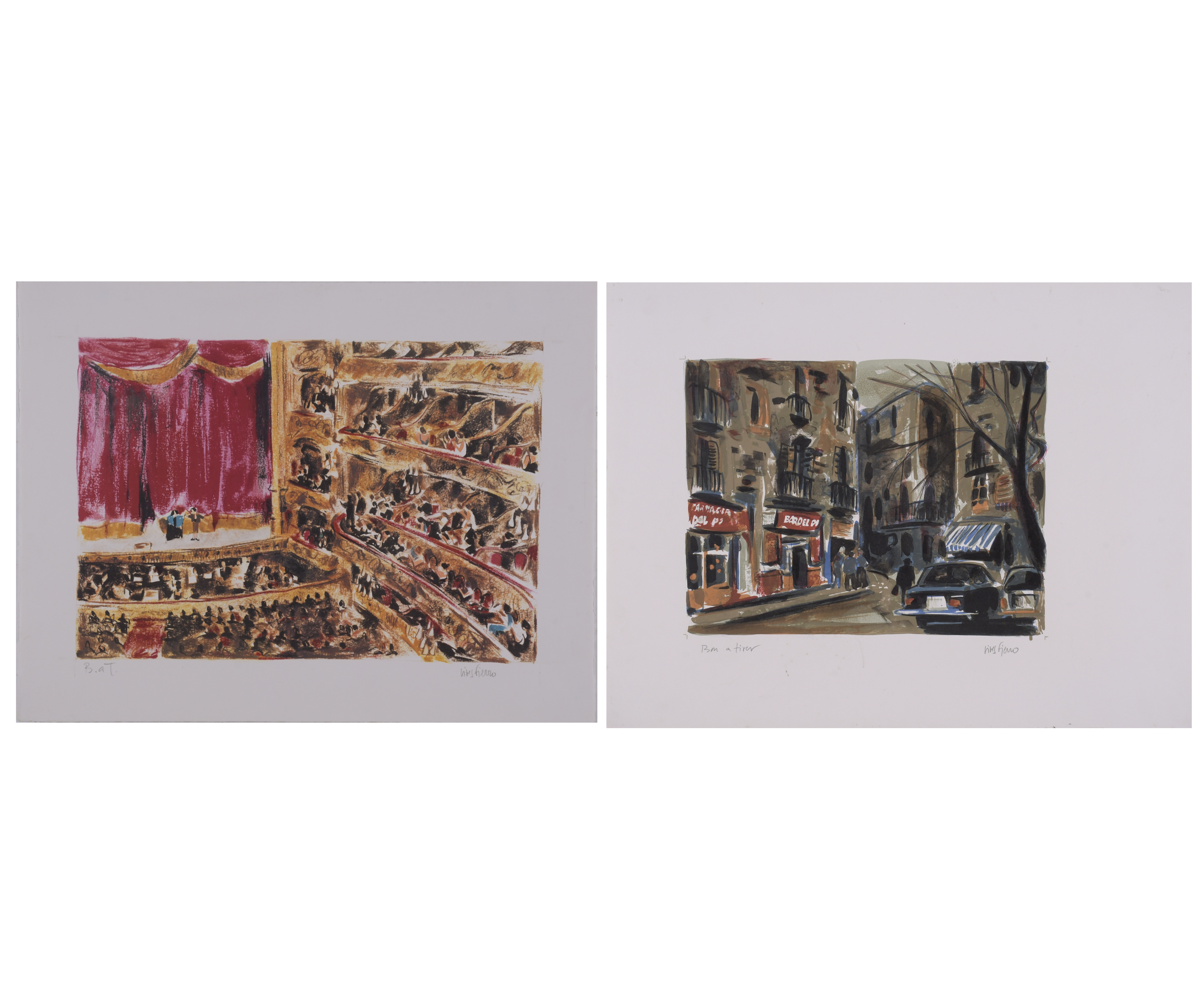 ANTONI VIVES FIERRO (1940). Set of 2 lithographs.