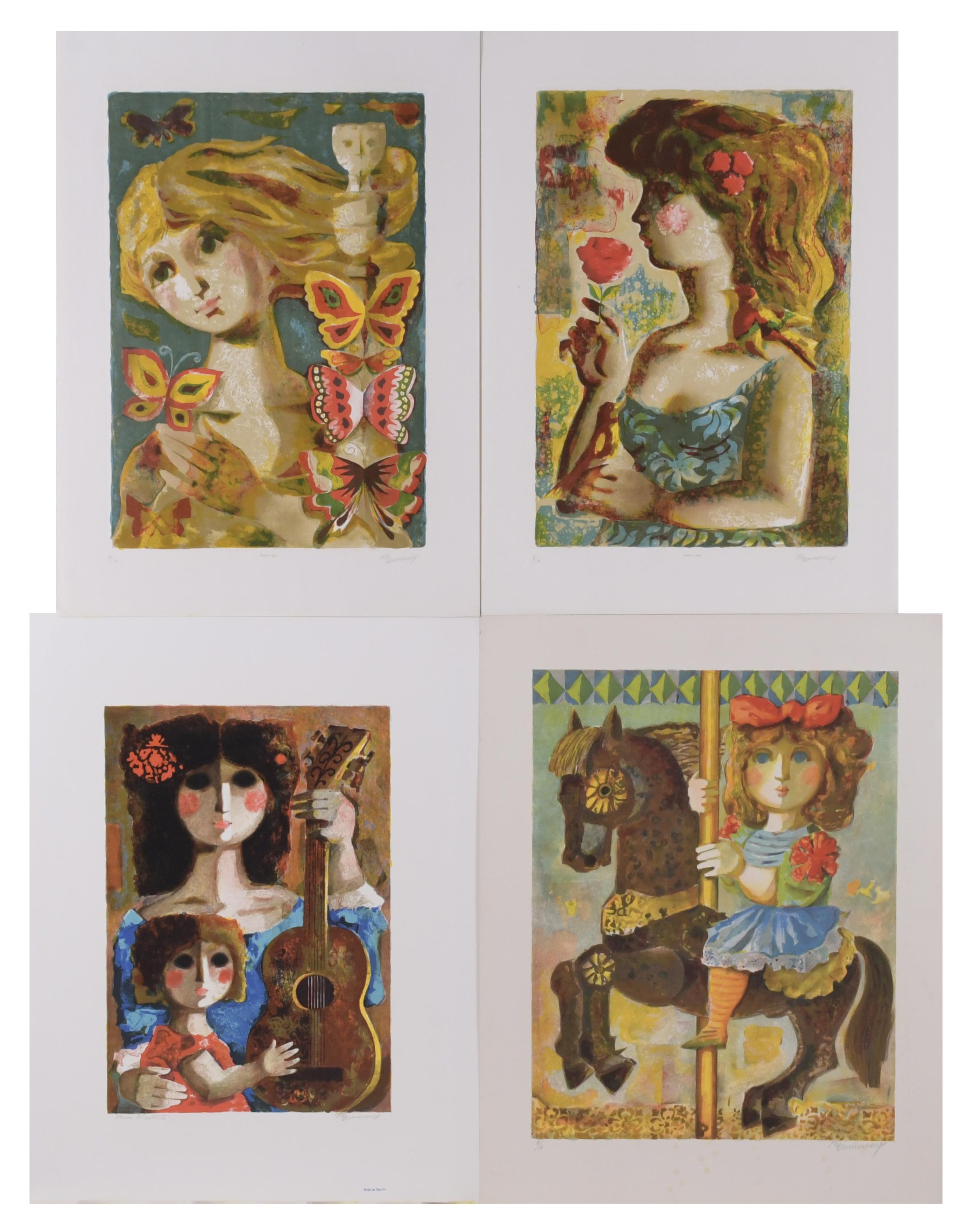 JORDI PLA I DOMÈNECH (1917-1997). Set of 4 lithographs.