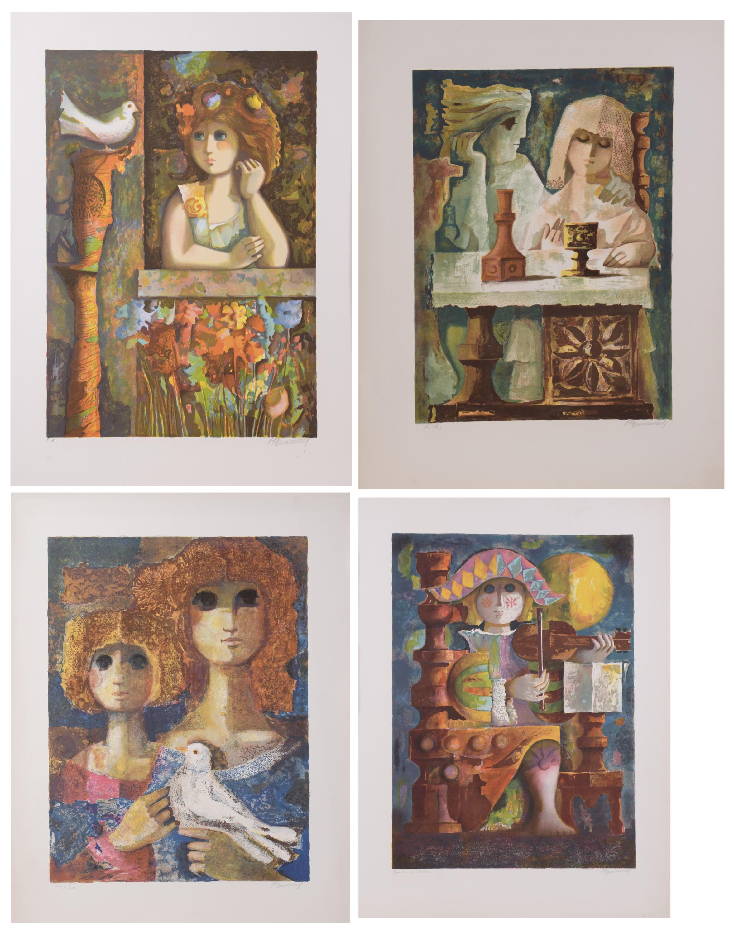 JORDI PLA I DOMÈNECH (1917-1997). Set of 4 lithographs.