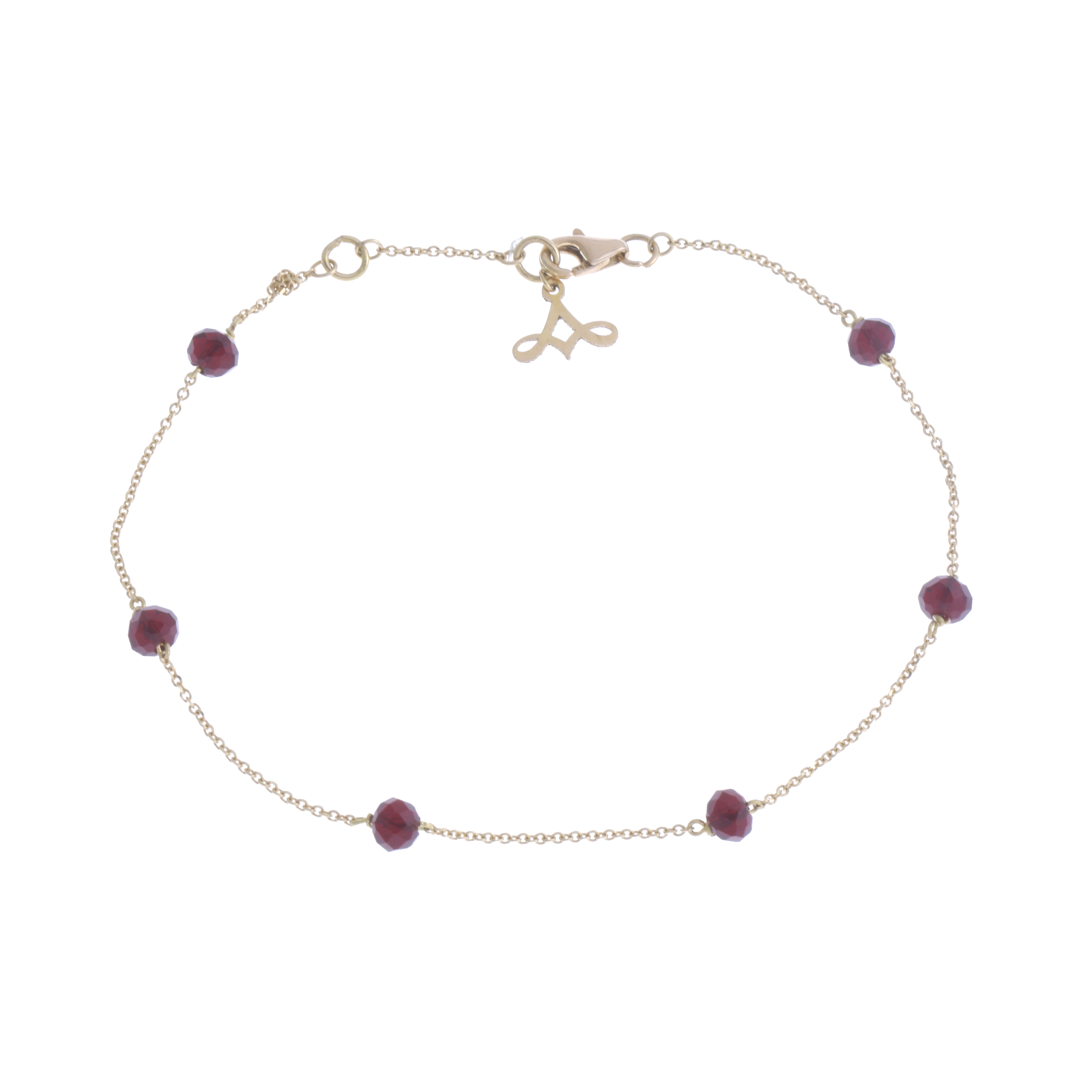 BRACELET WITH SYNTHETIC GARNETS.