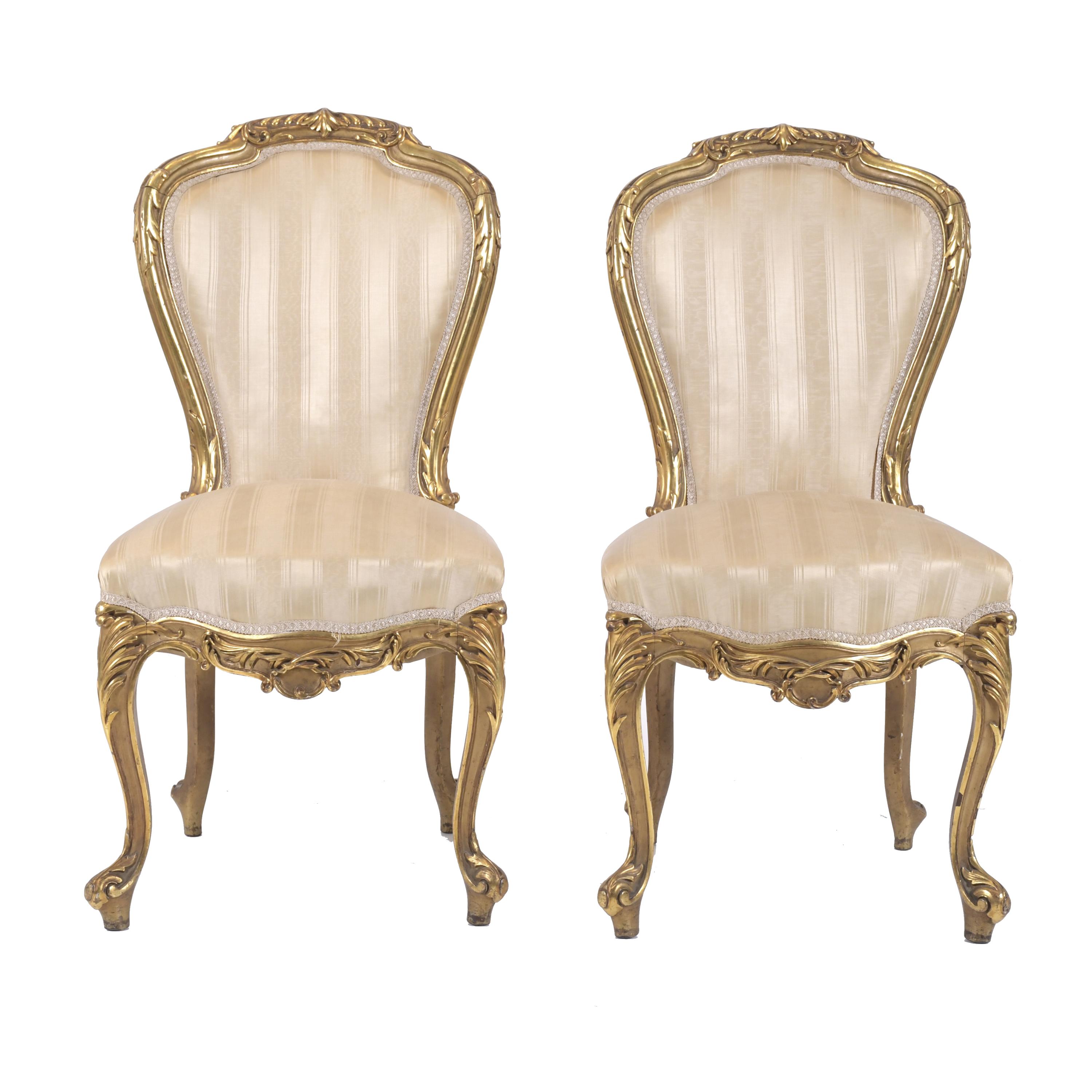 PAIR OF LOUIS XV STYLE CHAIRS, 20TH CENTURY.