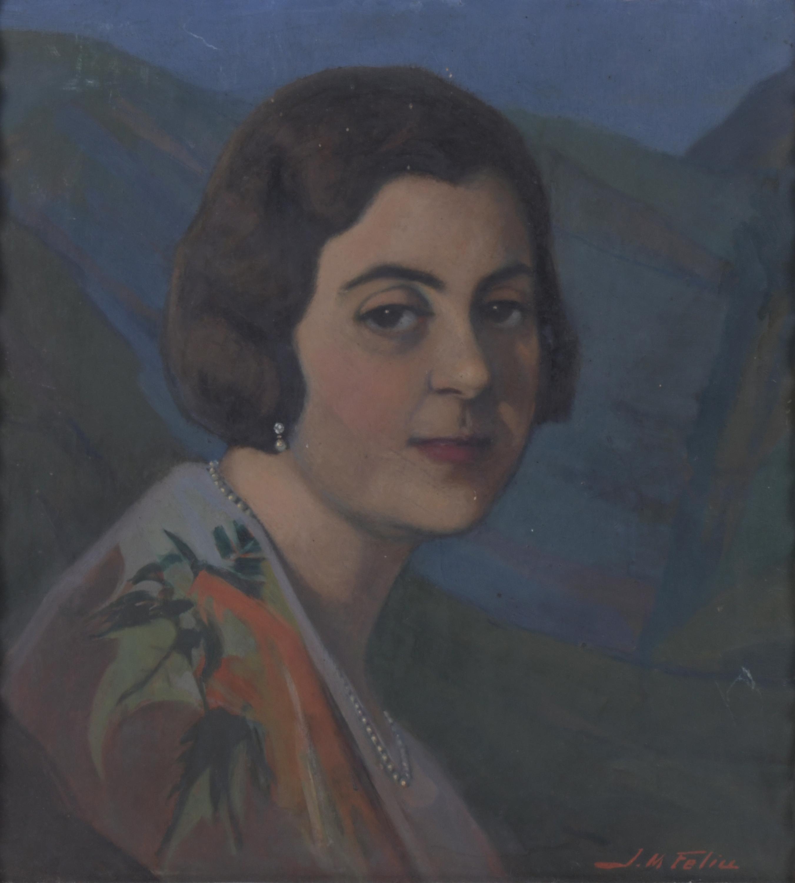 J. M. FELIU (20TH CENTURY). "WOMAN&#39;S PORTRAIT".