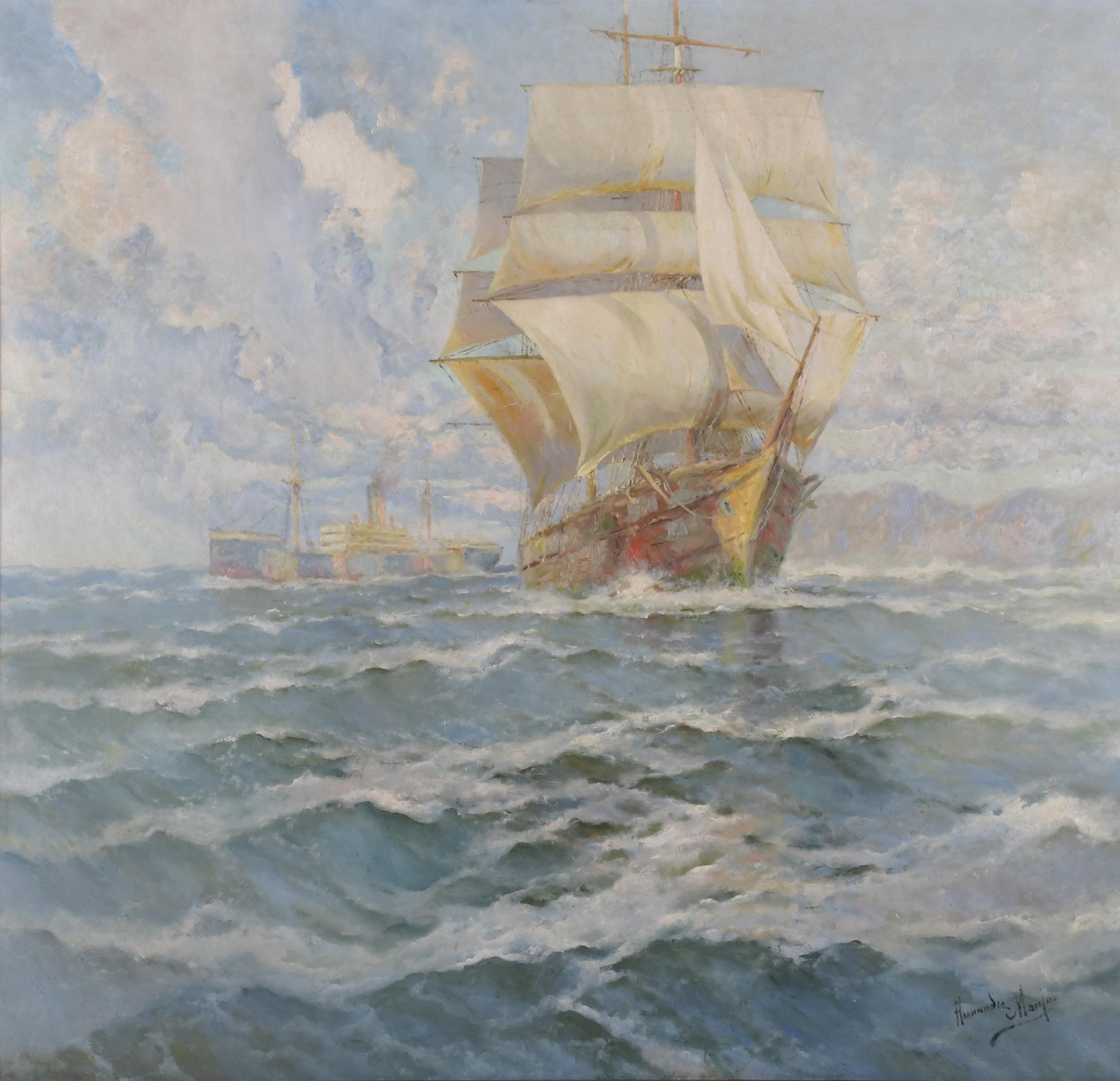 FRANCISCO HERNÁNDEZ MONJO (1862-1937). "SEASCAPE".