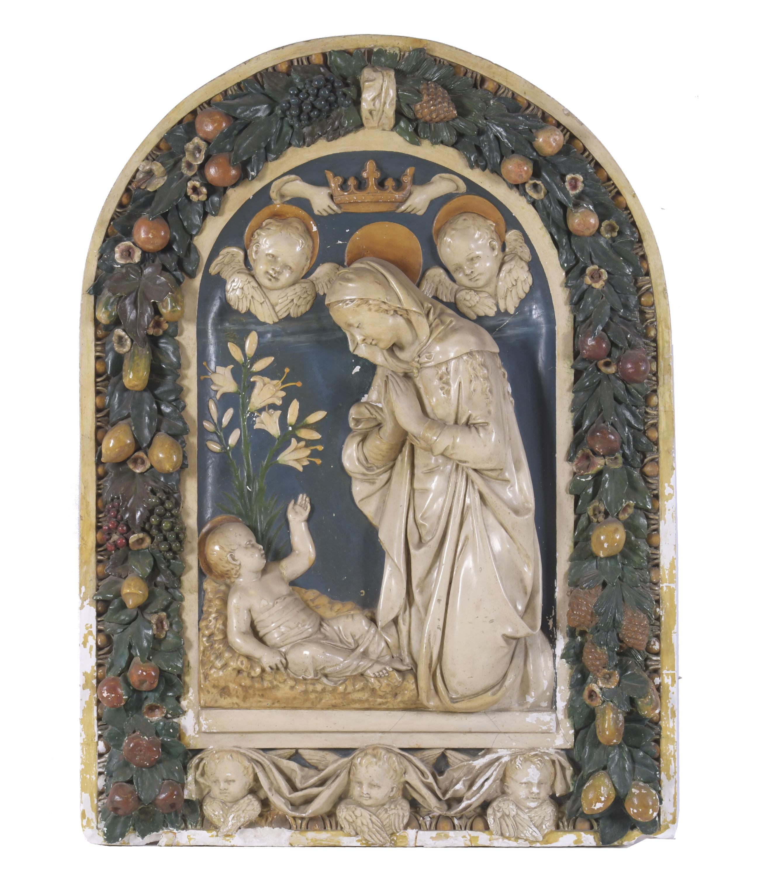 SIGUIENDO MODEOS DE LUCA DELLA ROBBIA (1400 - 1482). "VIRGE