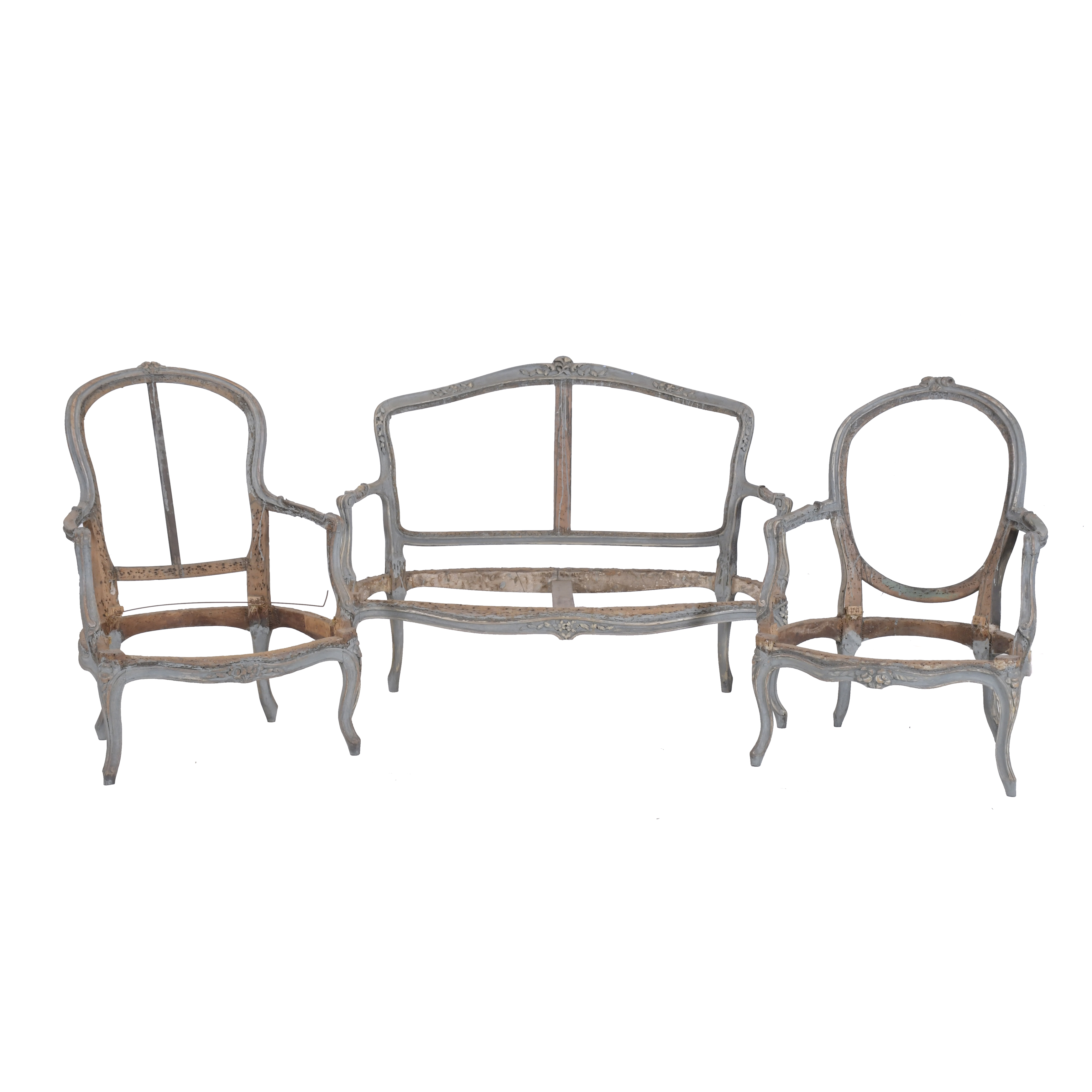 SET OF TRANSITIONAL SEATING FRAMES, 18TH CENTURY. 