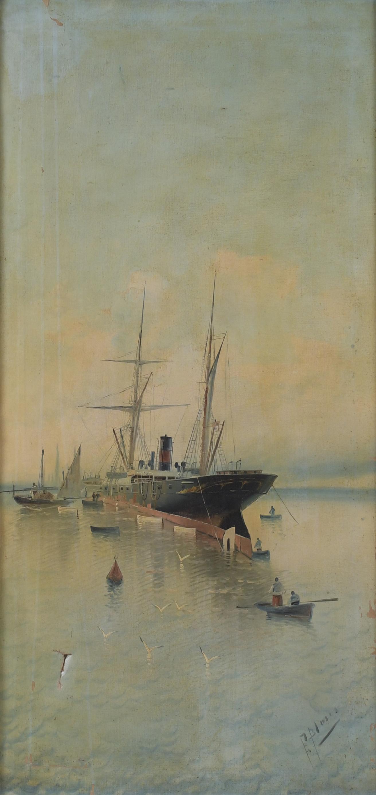 19TH-20TH CENTURIES SPANISH SCHOOL. "SEASCAPE".