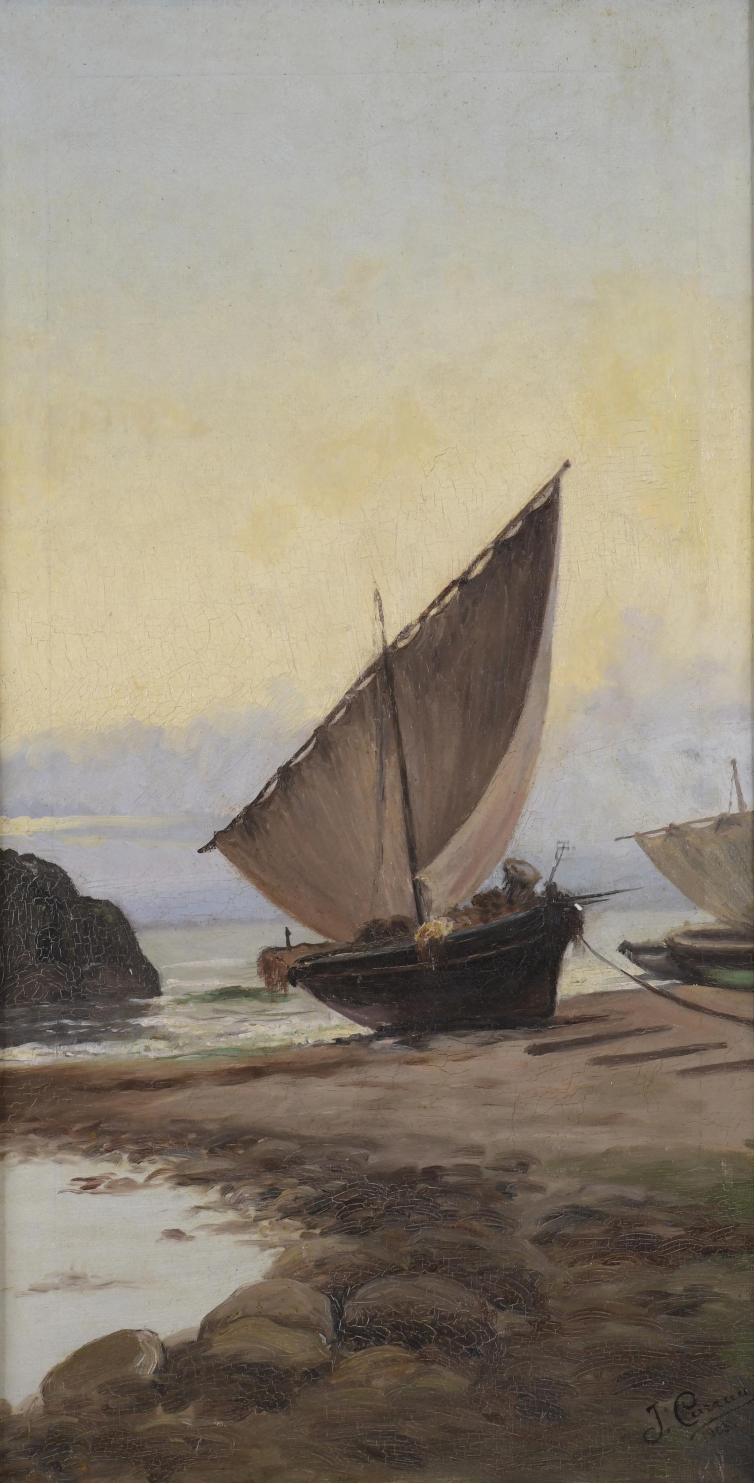 J. CARRAU (19TH-20TH CENTURY). "SEASCAPE", 1903.