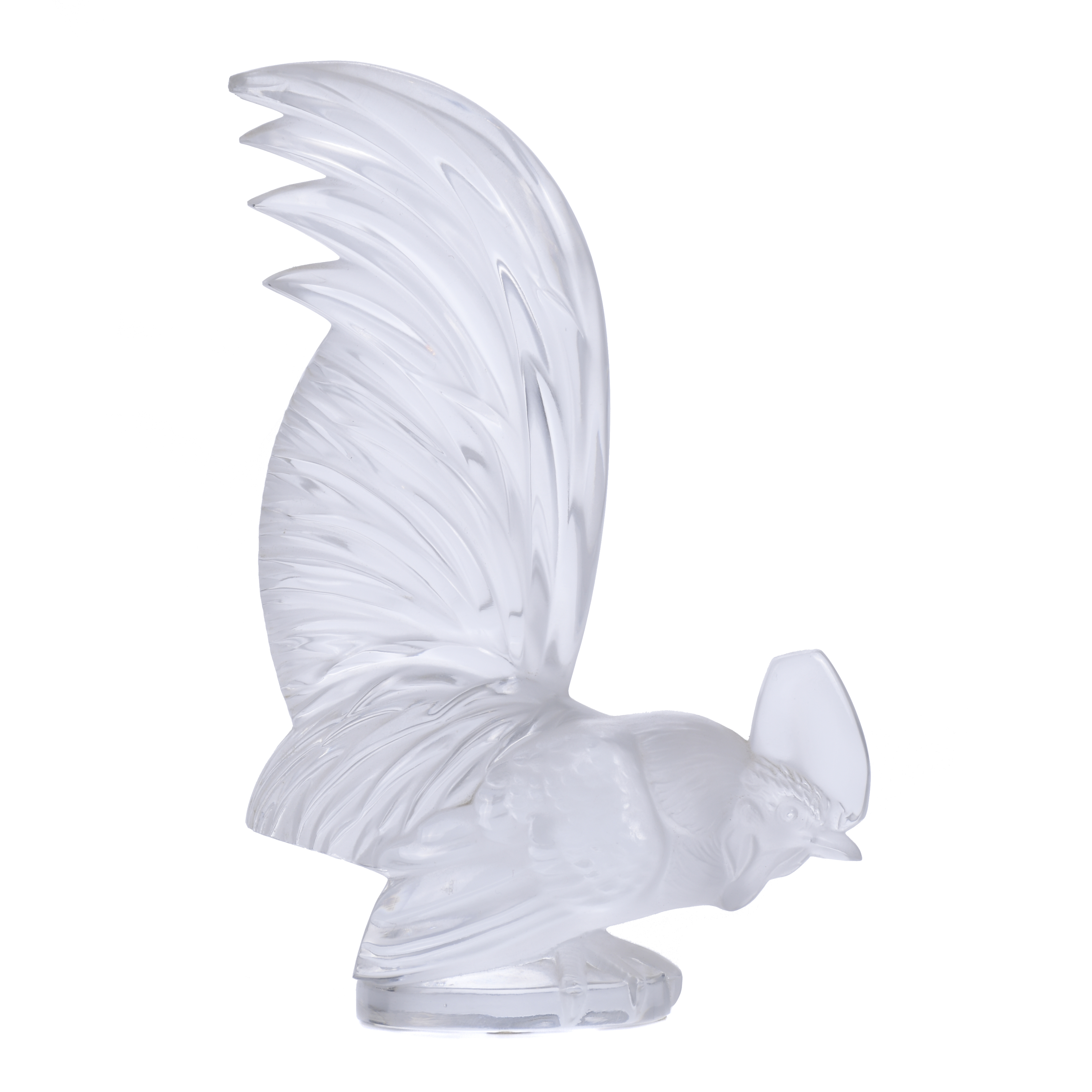 LALIQUE. "COQ NAIN" PAPERWEIGHT, DESIGNED IN 1928. 