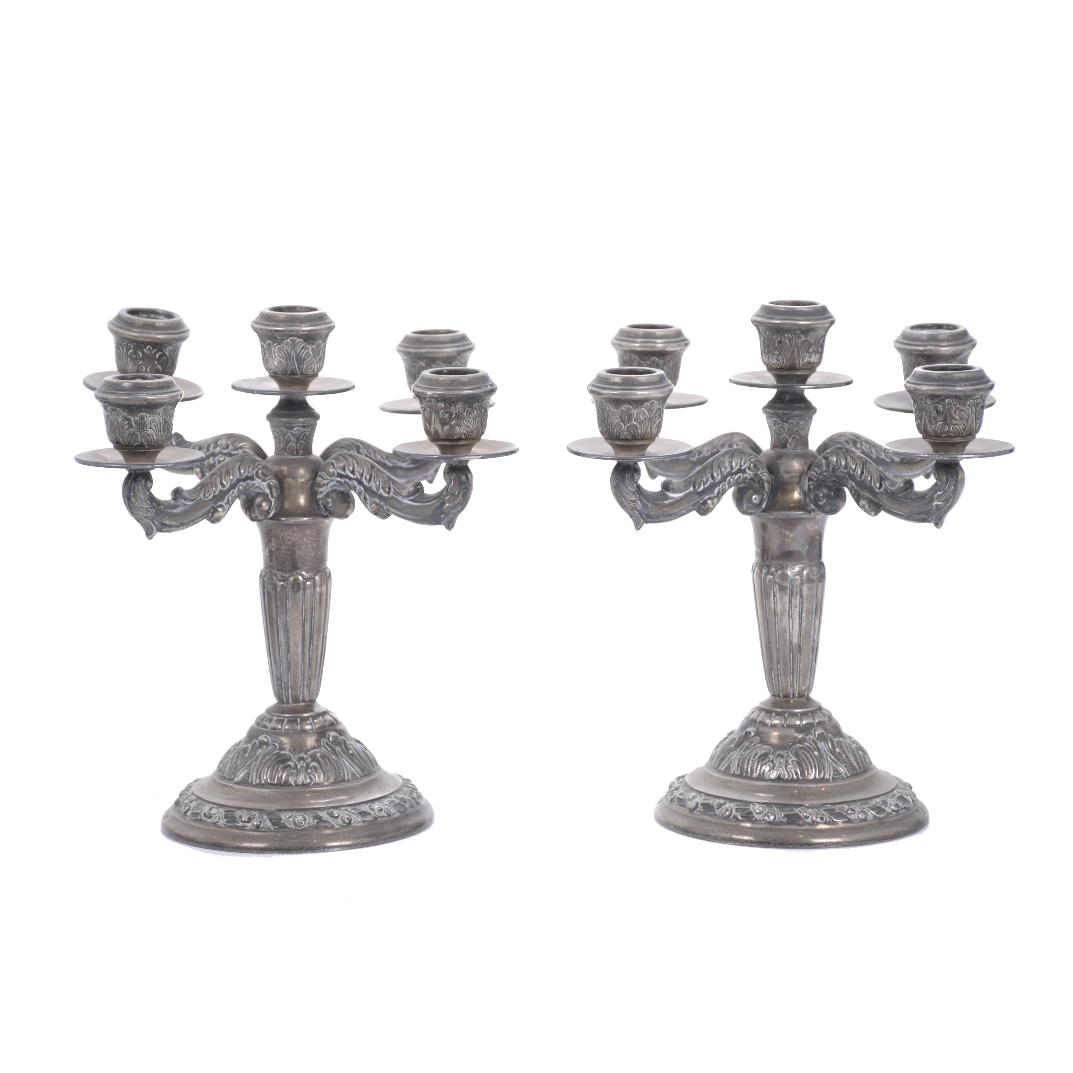 PAIR OF SILVER CANDELABRA, SECOND HALF OF THE 20TH CENTURY. 