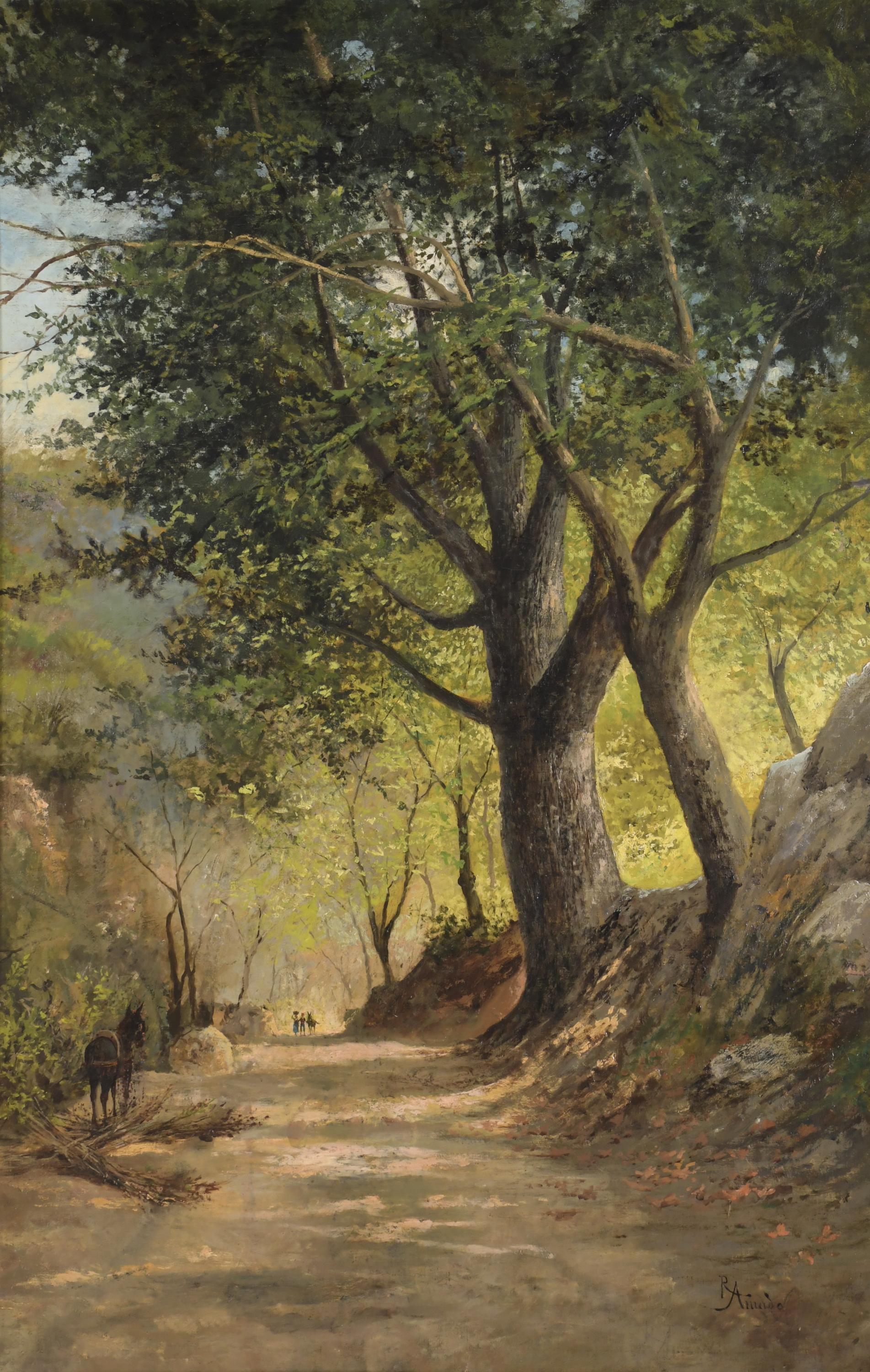 RAMÓN AMADO Y BERNARDET (1844-1888).  "CAMINO ARBOLADO", 18