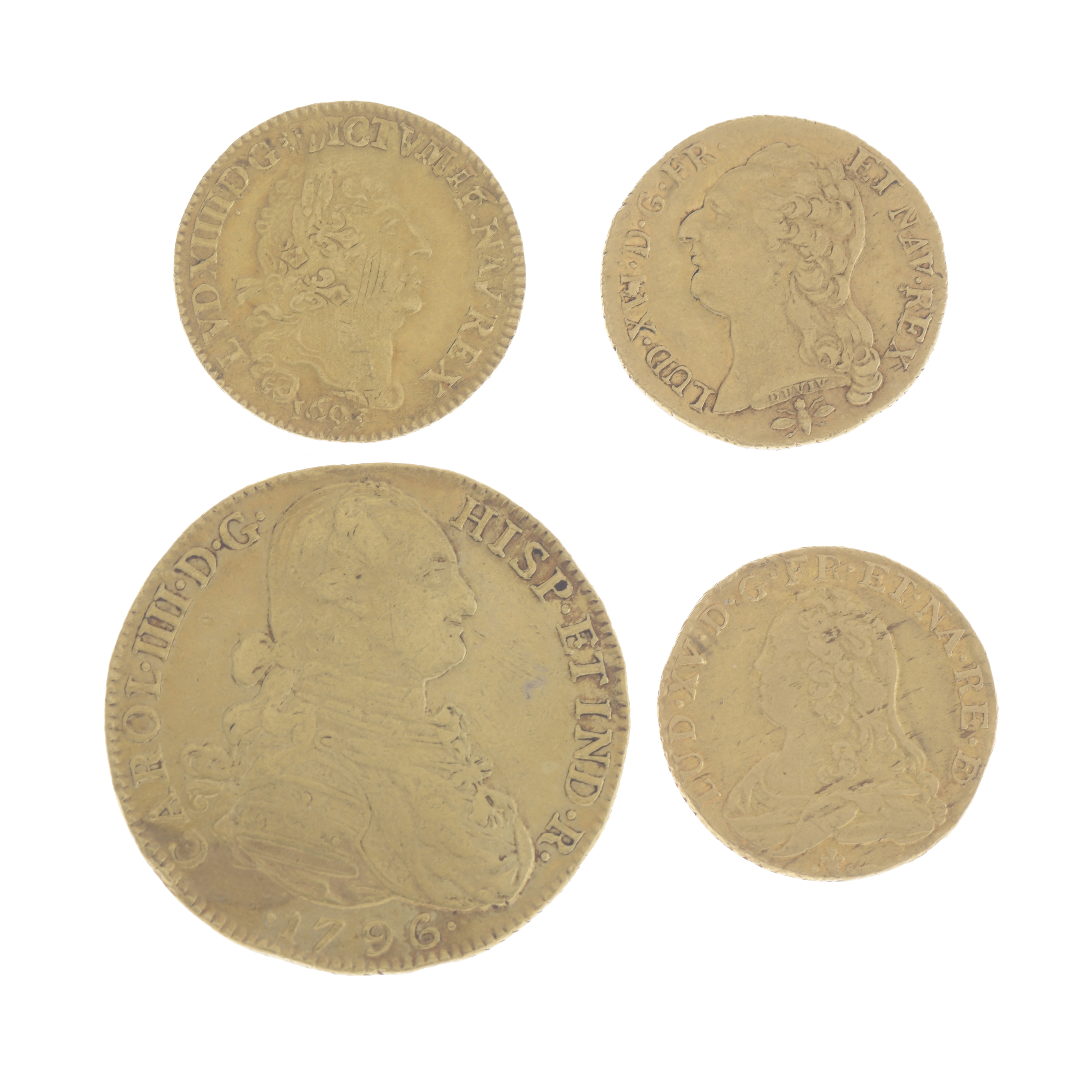 FOUR GOLD COINS.