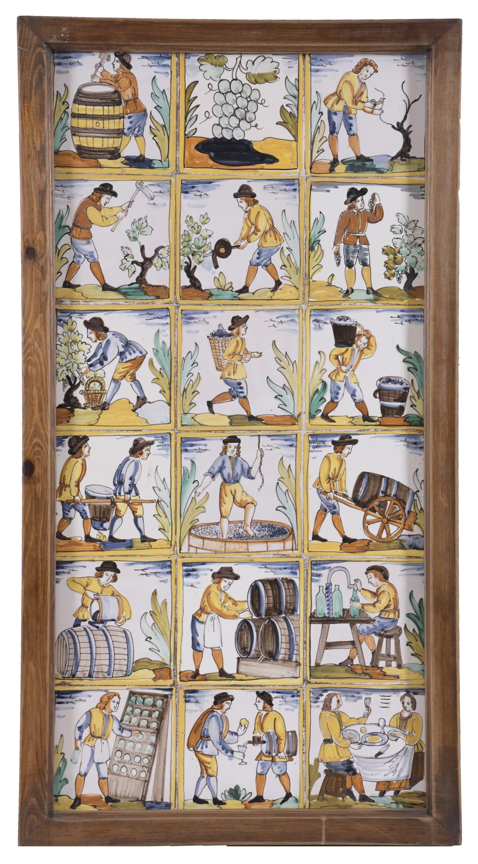 CATALAN "D&#39;ARTS I OFICIS" TILES PANEL, 20TH CENTURY.