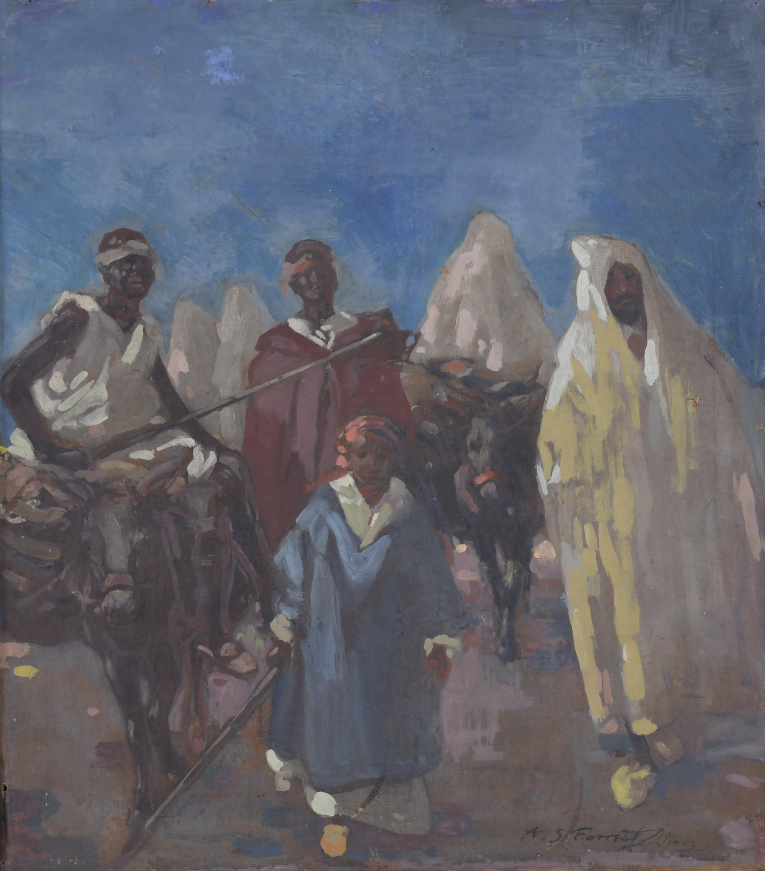 ARCHIBALD STEVENSON FORREST (1869-1963).  "ARABS", 1903.