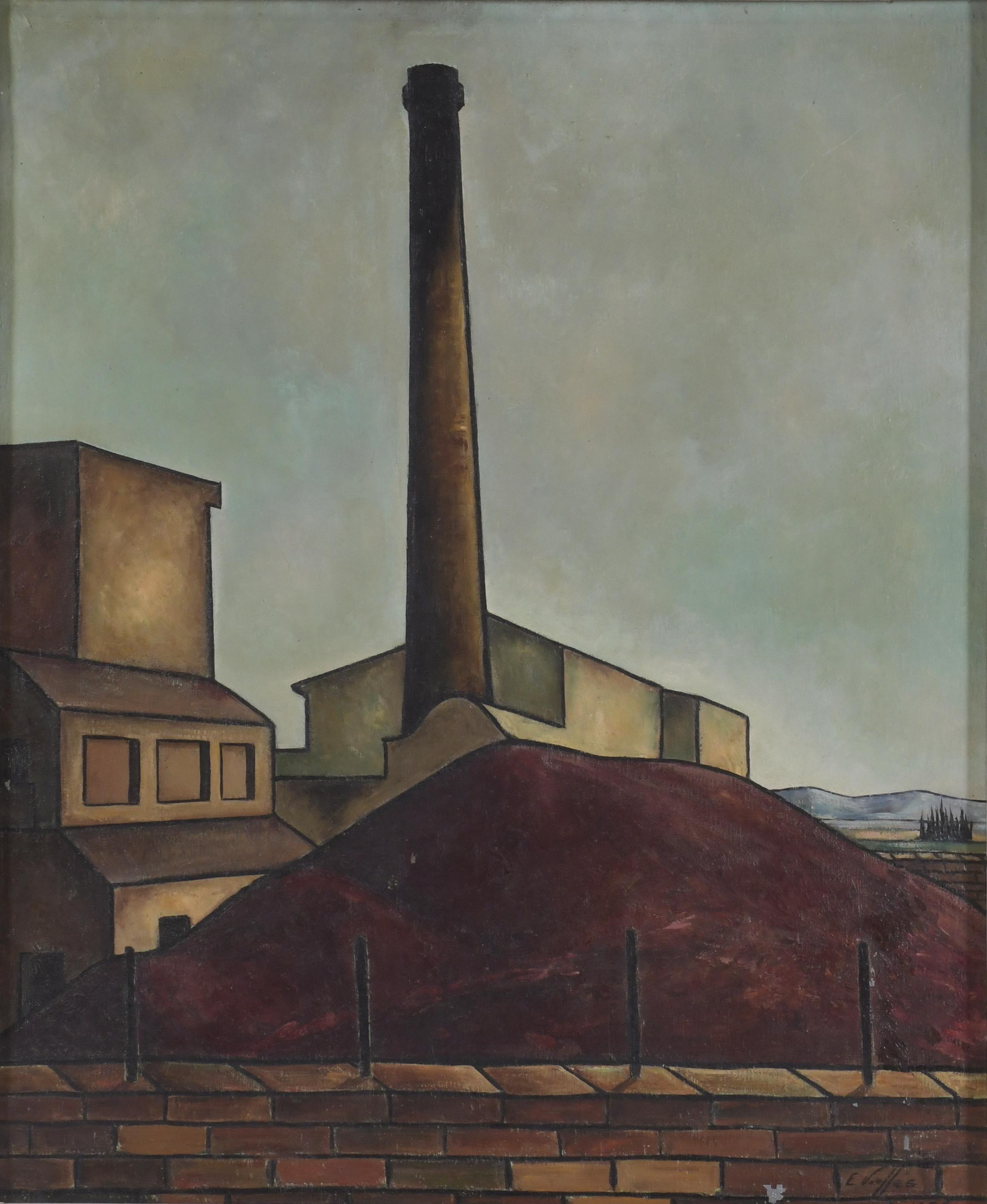 EVARIST VALLÉS (1923-1999). "FACTORY", 1954.