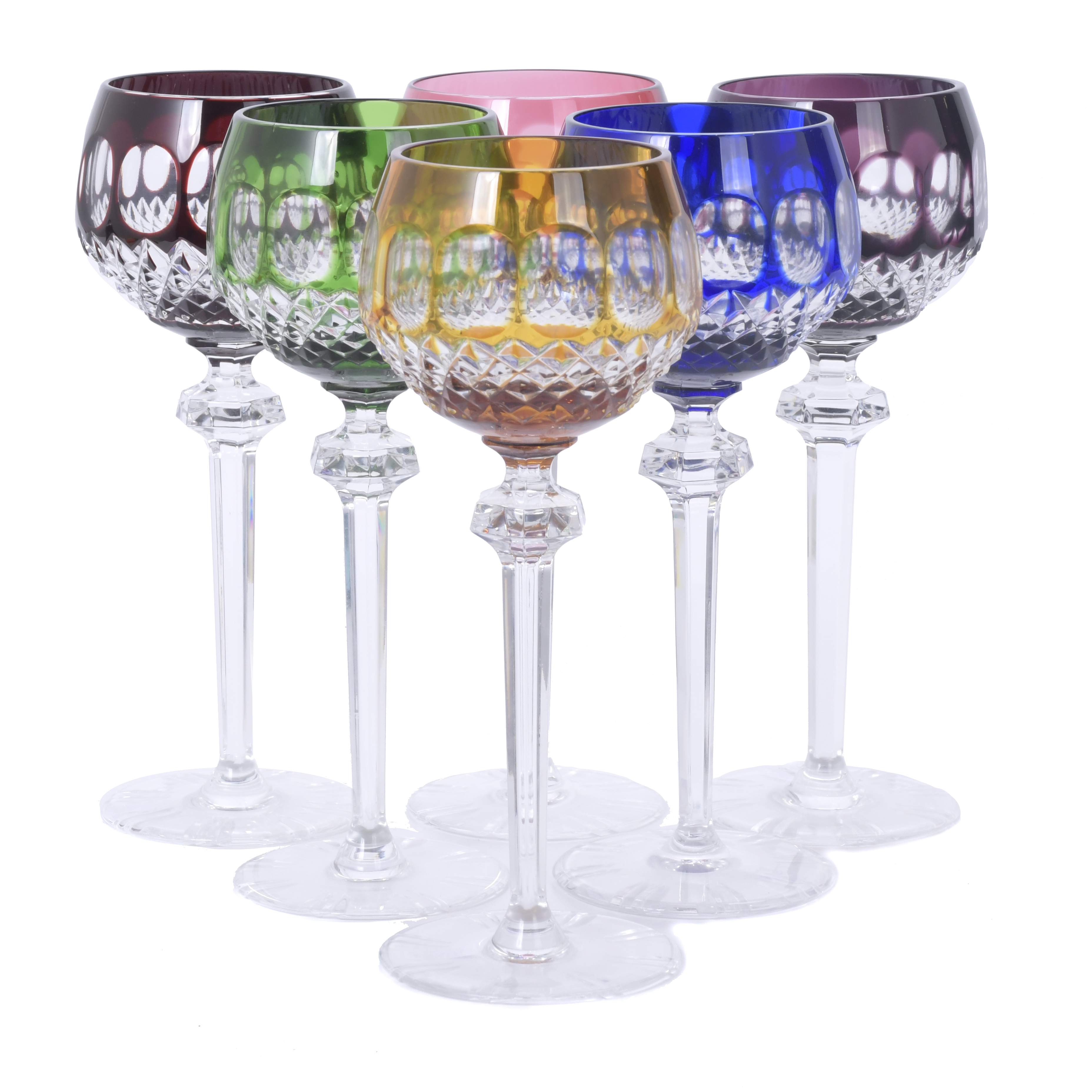 SET OF SIX SAINT LOUIS CRYSTAL GOBLETS. 20TH CENTURY. 