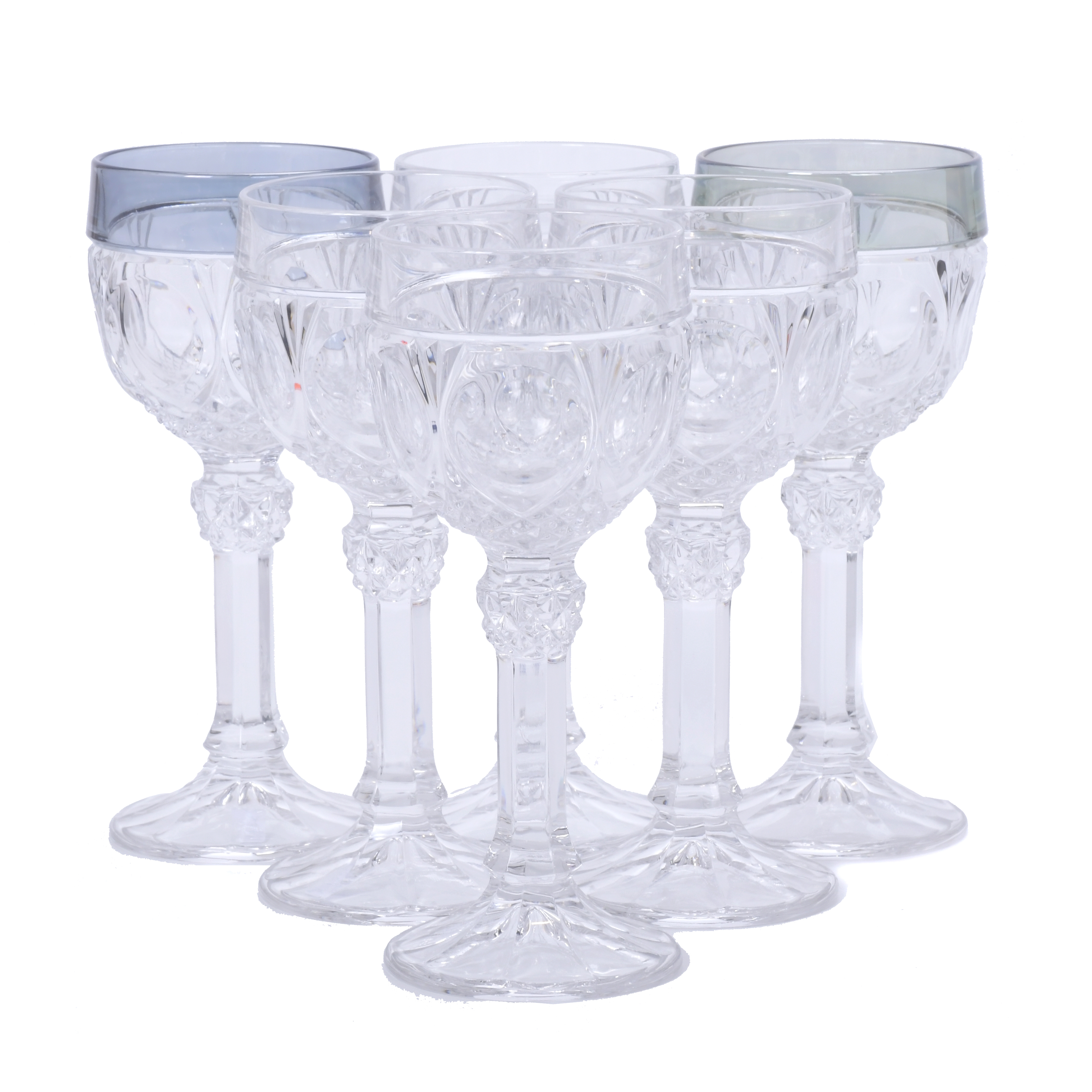 SET OF SIX BOHEMIA CRYSTAL GOBLETS, 20TH CENTURY. 