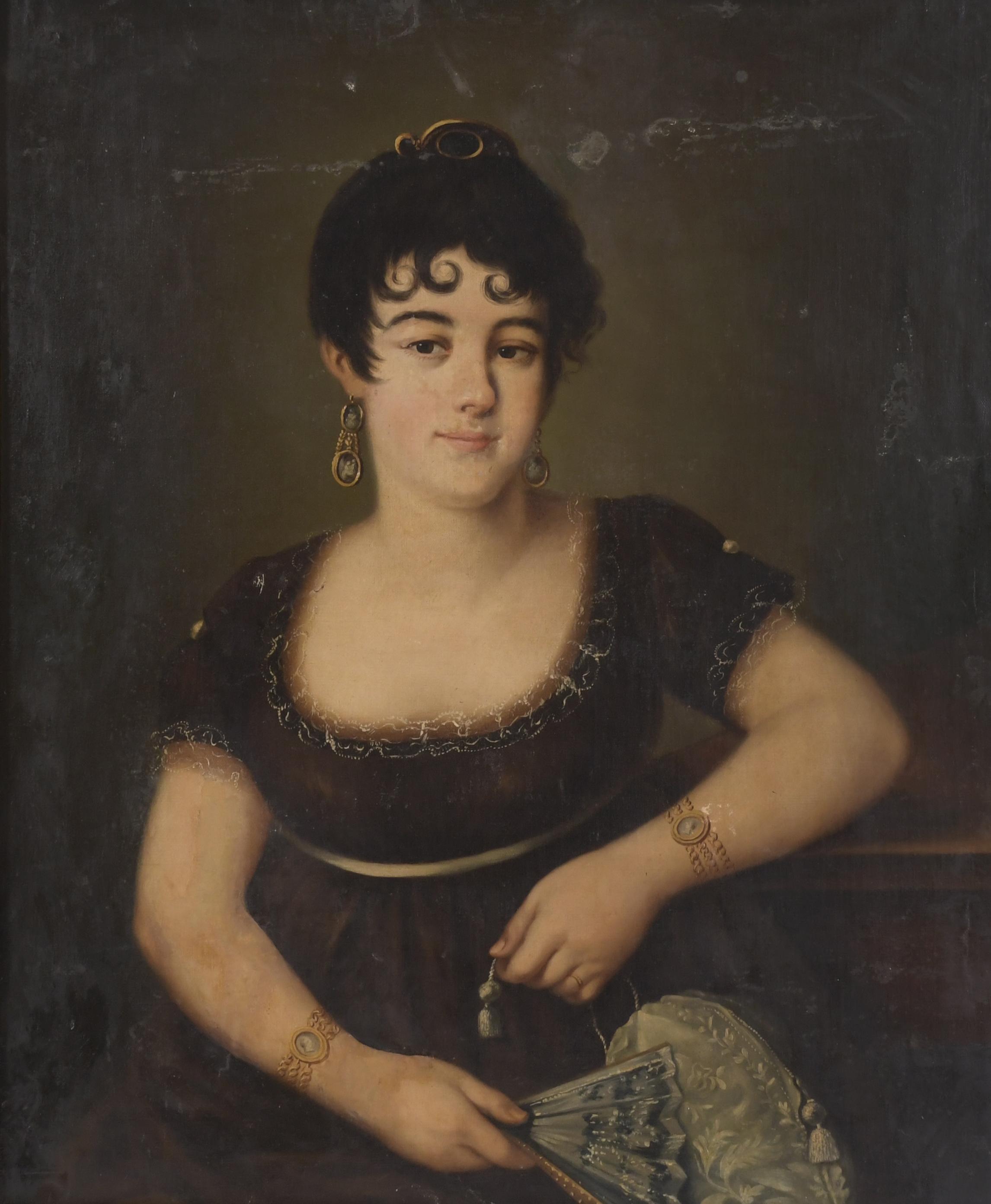 19TH CENTURY SPANISH SCHOOL. "PORTRAIT OF A LADY".