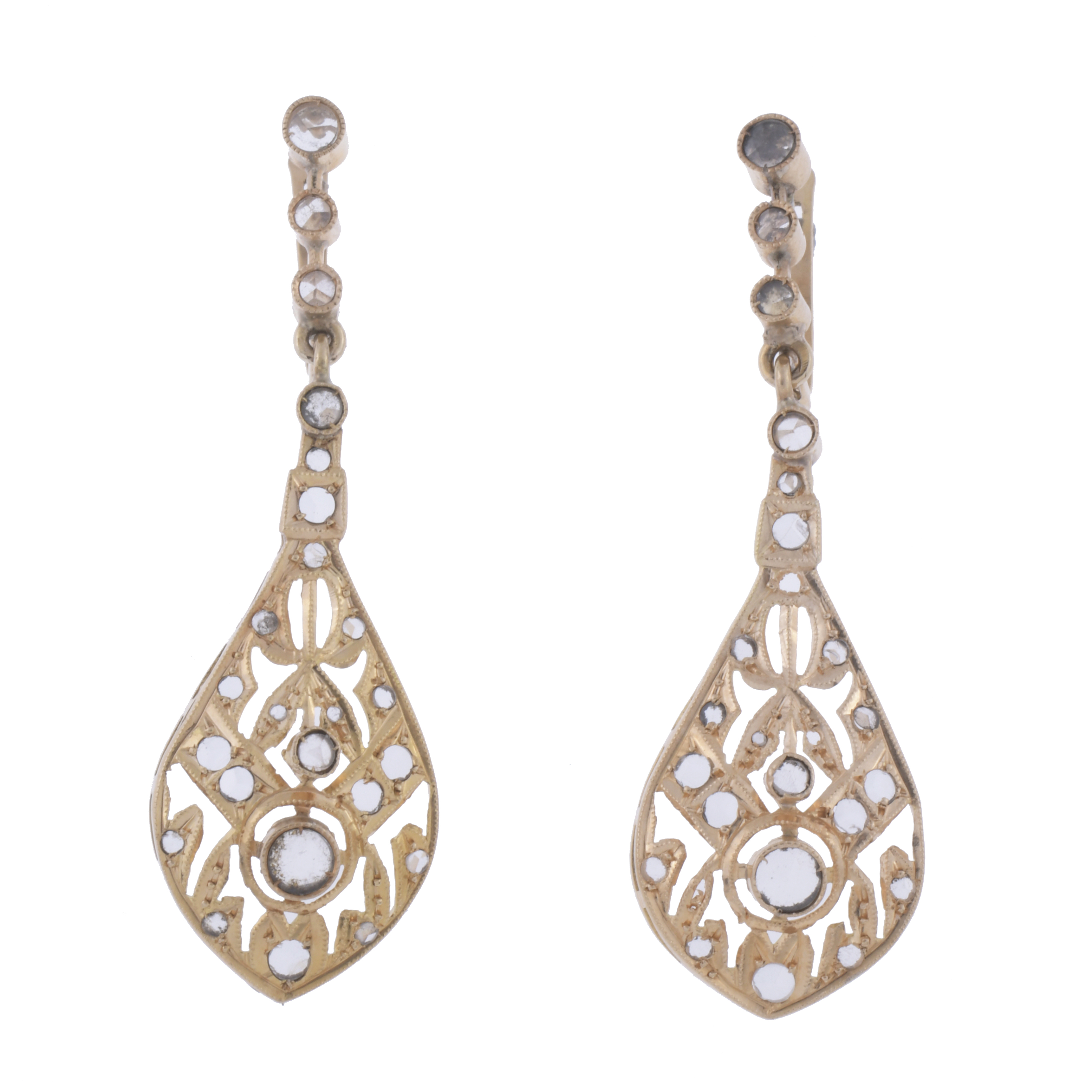 ELIZABETHAN EARRINGS WITH WHITE SAPPHIRES AND BARCELONA CON