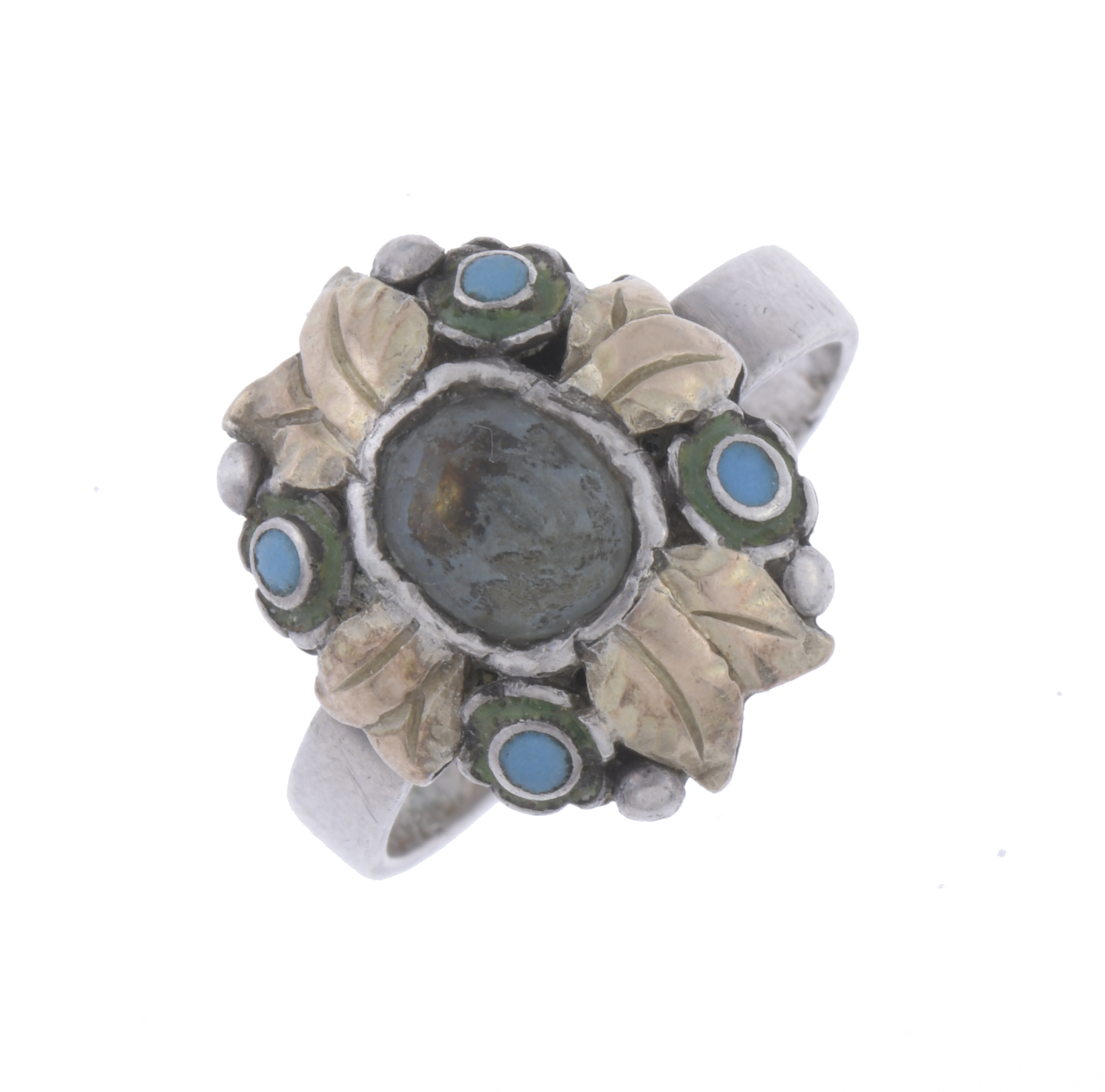 "NOUCENTISTA" RING WITH TURQUOISES