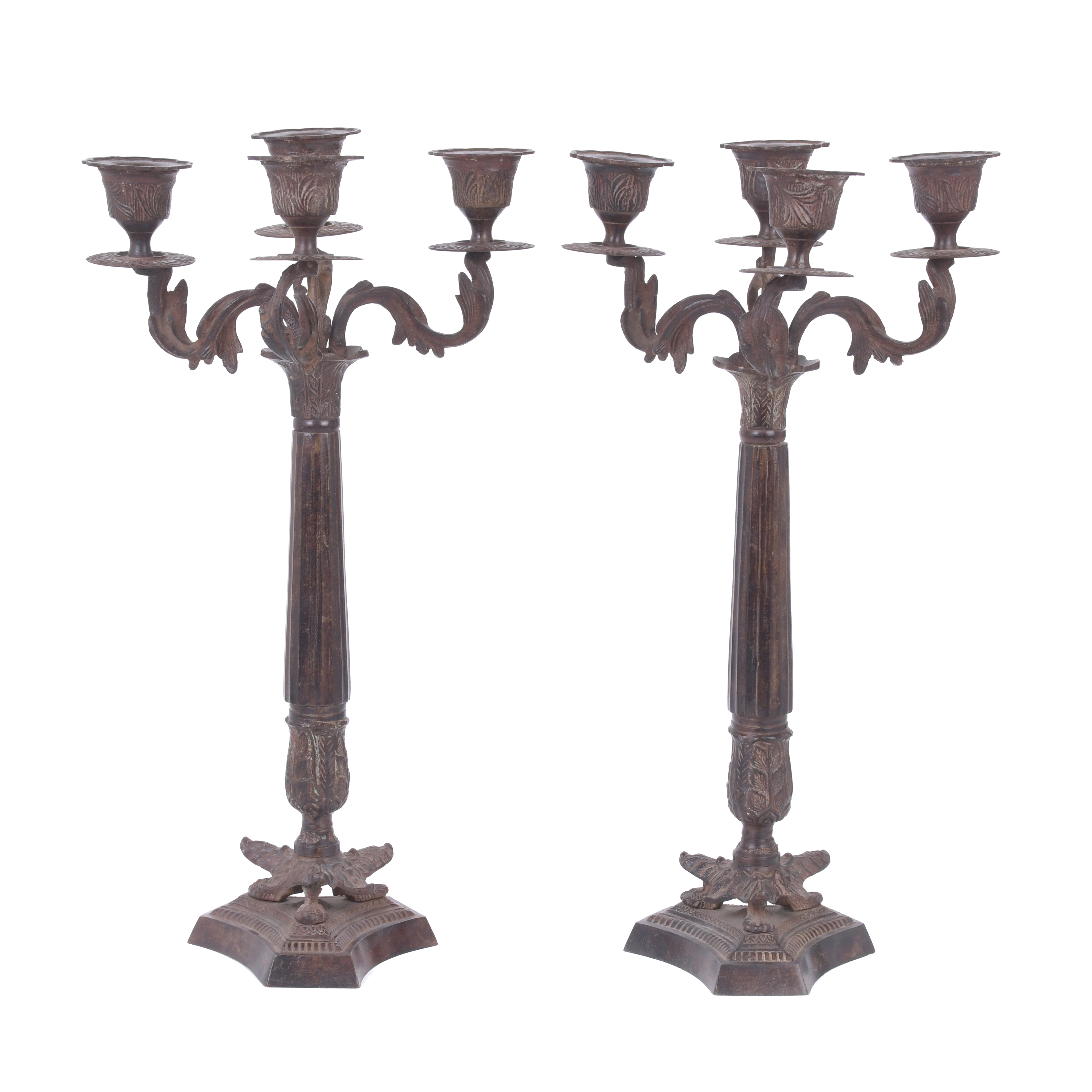 PAIR OF LOUIS PHILIPPE STYLE CANDELABRA, 20TH CENTURY.