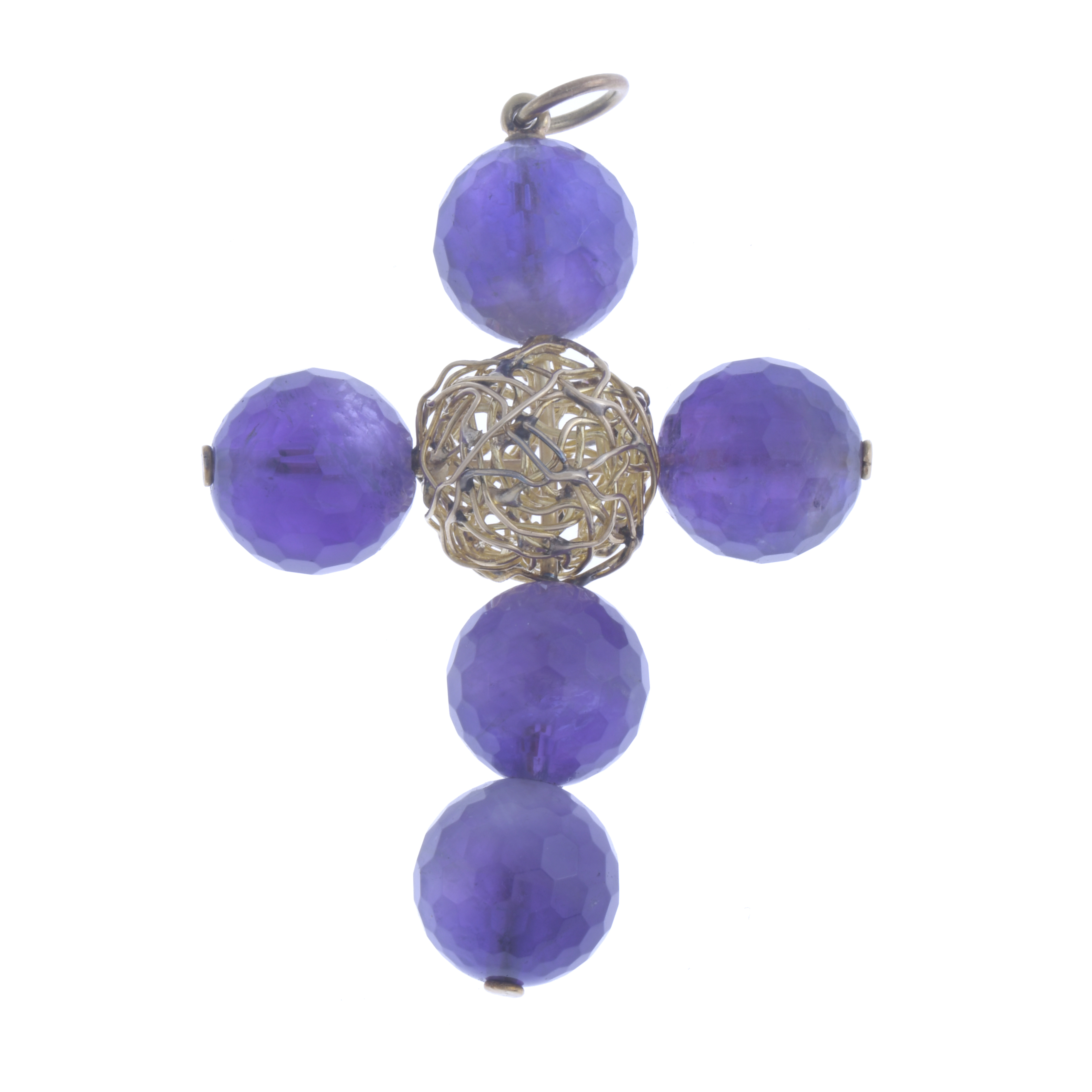 CROSS-SHAPED PENDANT WITH AMETHYSTS