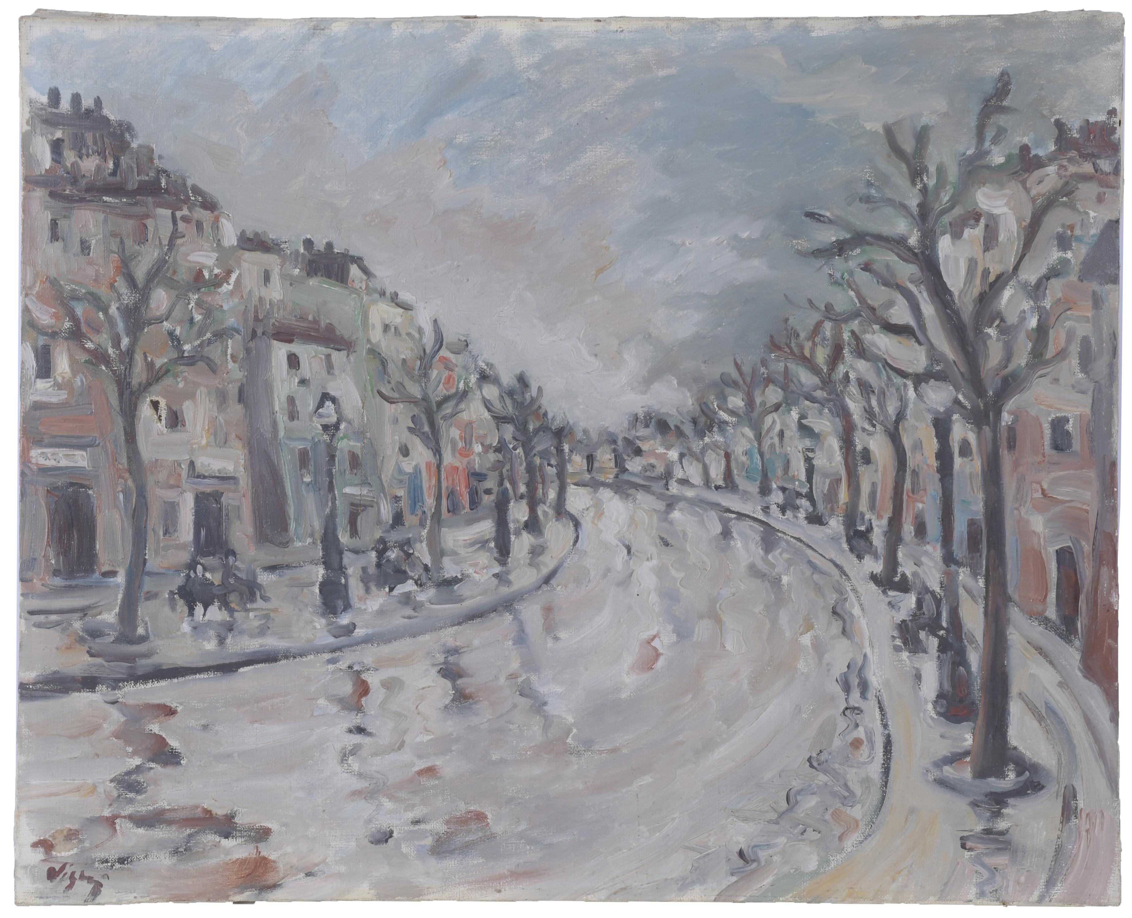 VIGNÉS (20TH CENTURY). "WET STREET".