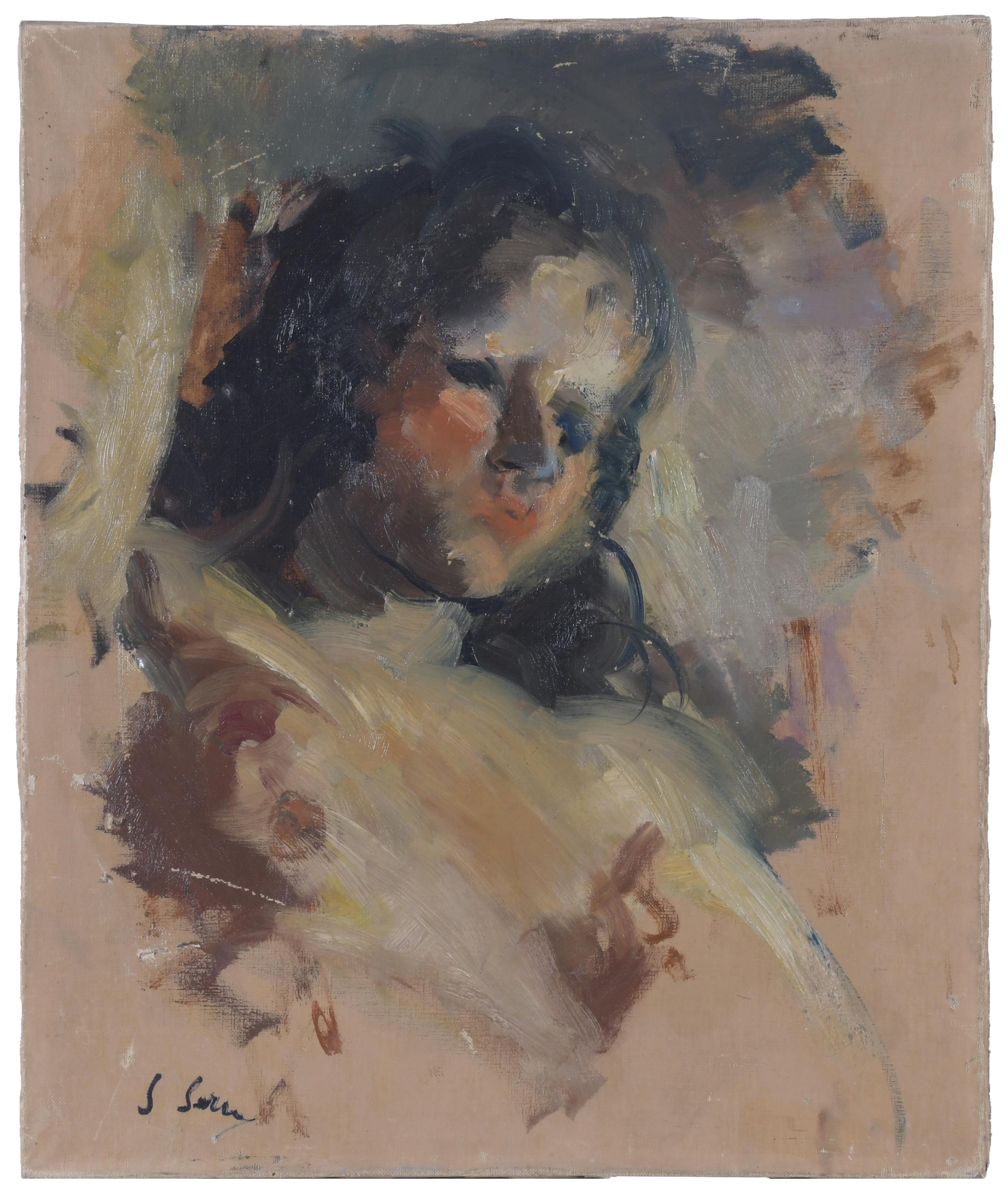 JOAN SERRA MELGOSA (1899-1970) "WOMAN&#39;S PORTRAIT SKETCH".