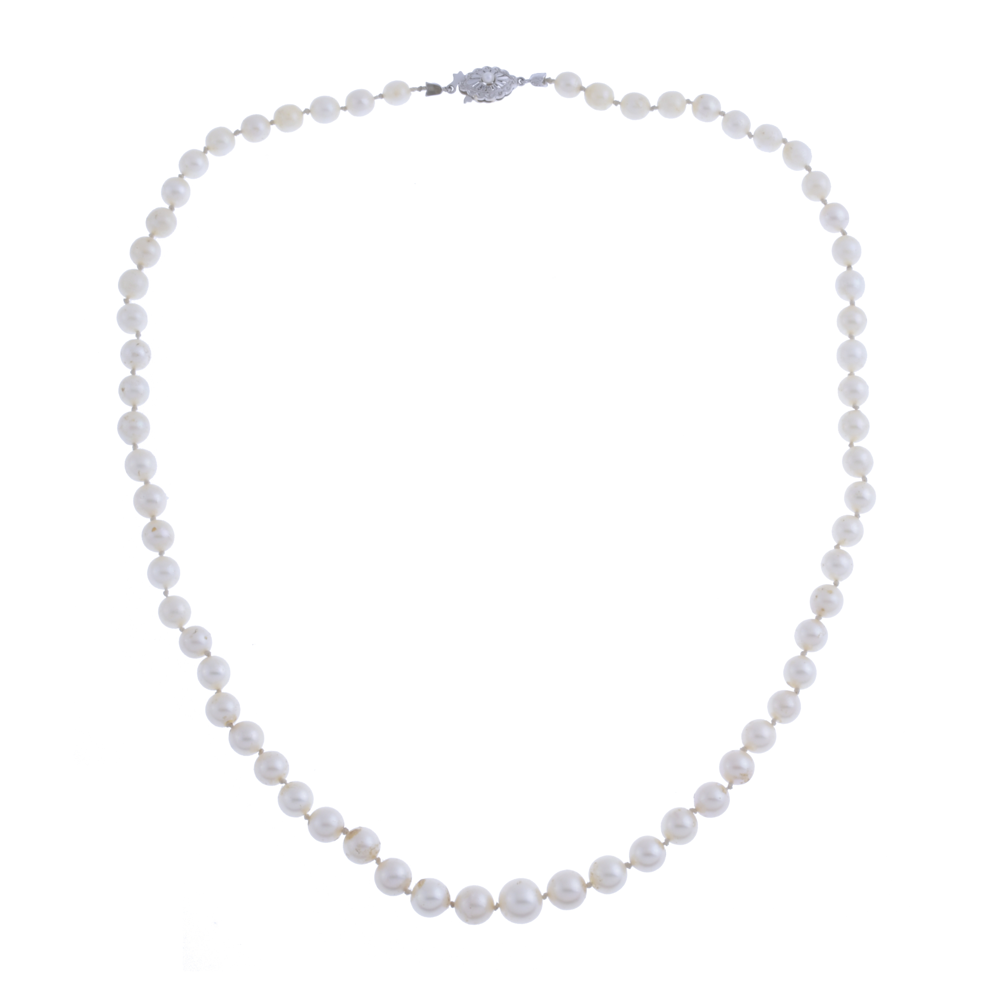 SINGLE-STRAND GRADIENT PEARLS NECKLACE