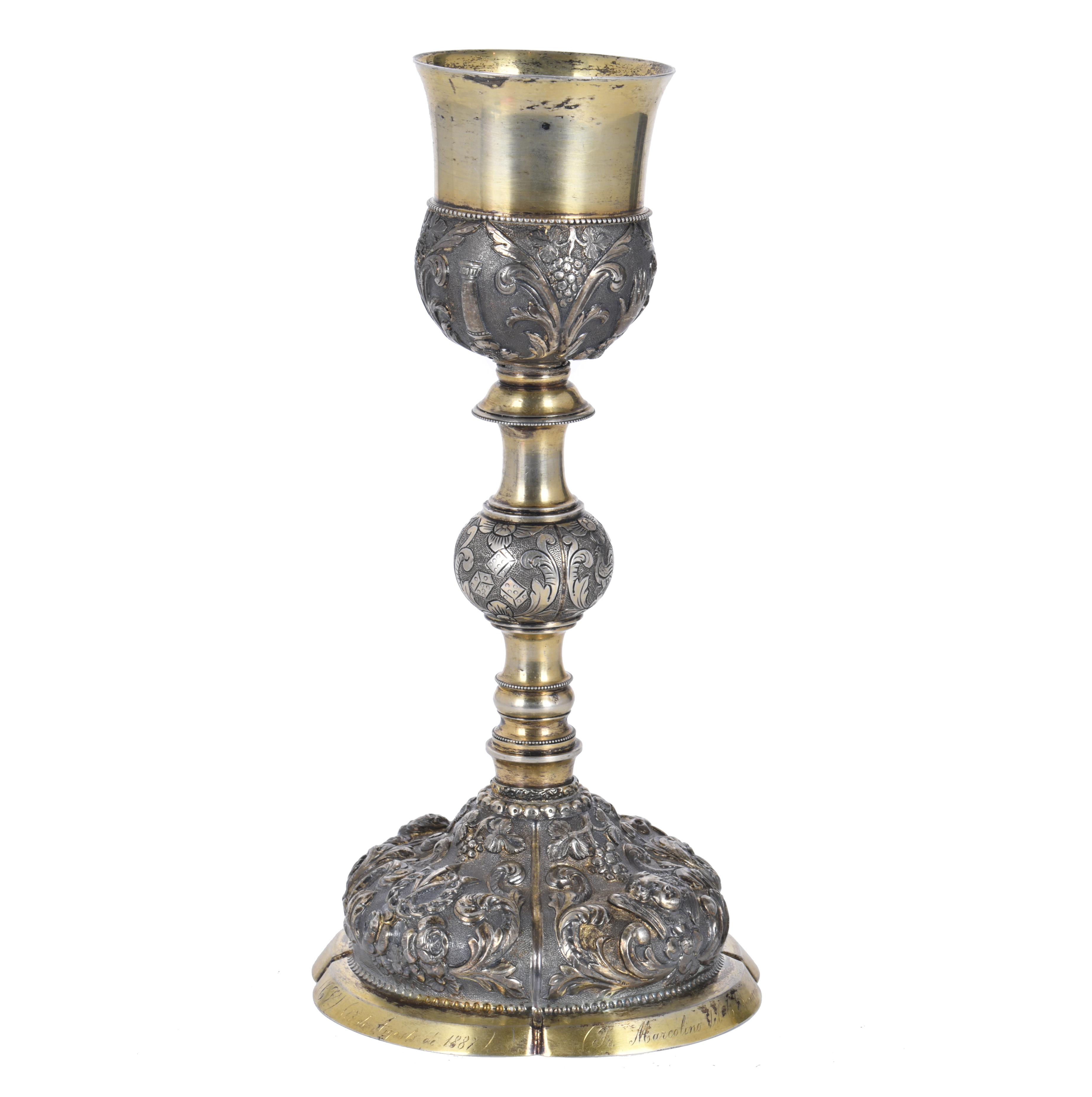 Argentinian silver chalice, 1887.