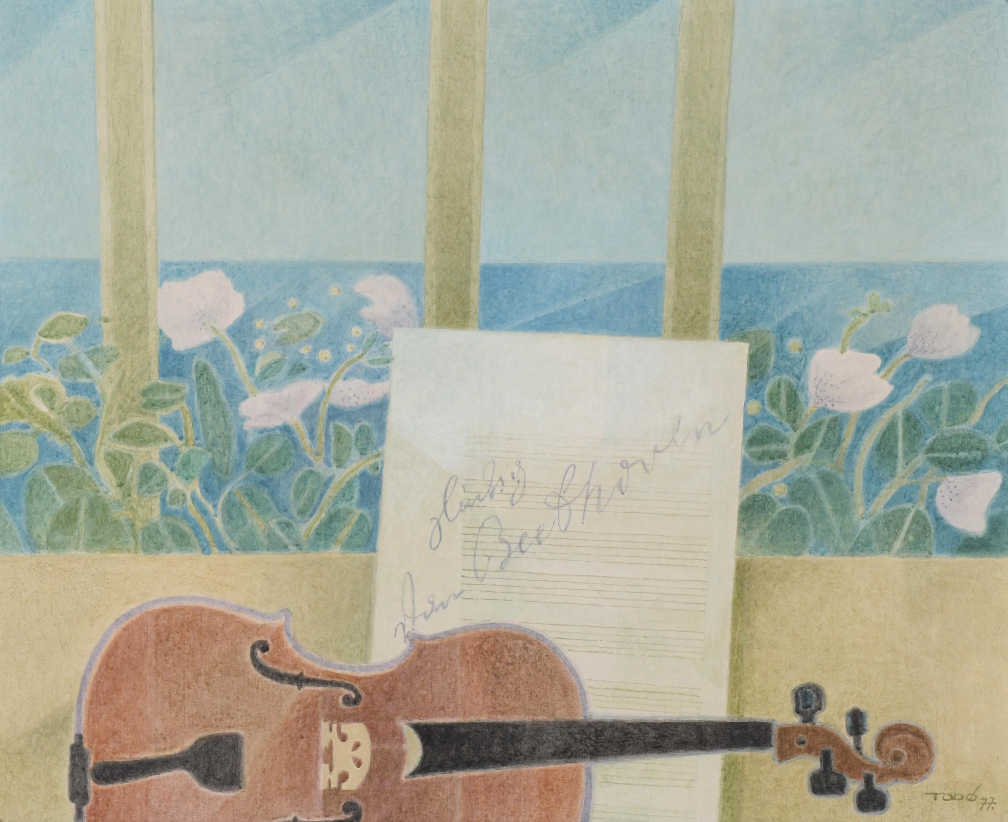 FRANCESC TODÓ (1922-2016). "WINDOW AND VIOLIN". 1977.