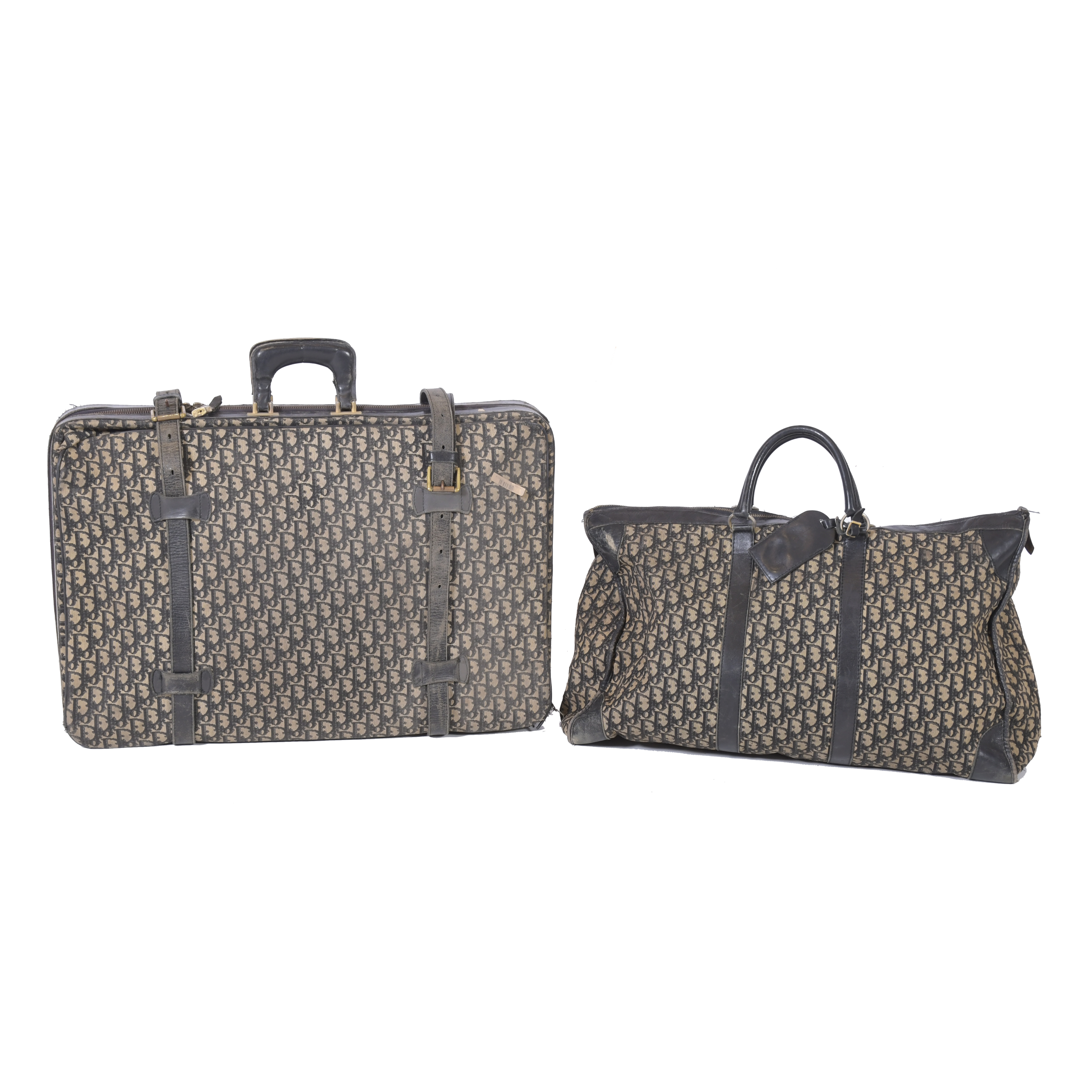 CHRISTIAN DIOR. SUITCASE AND TRAVEL BAG SET.