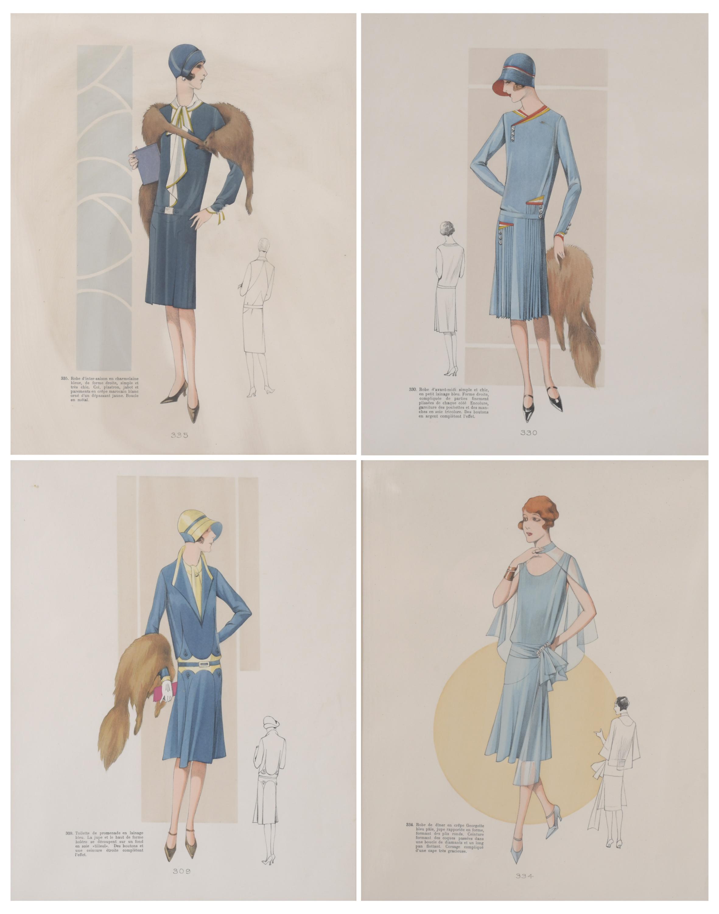 SET OF 4 WOMEN&#39;S FASHION PRINTS, 1920&#39;S.