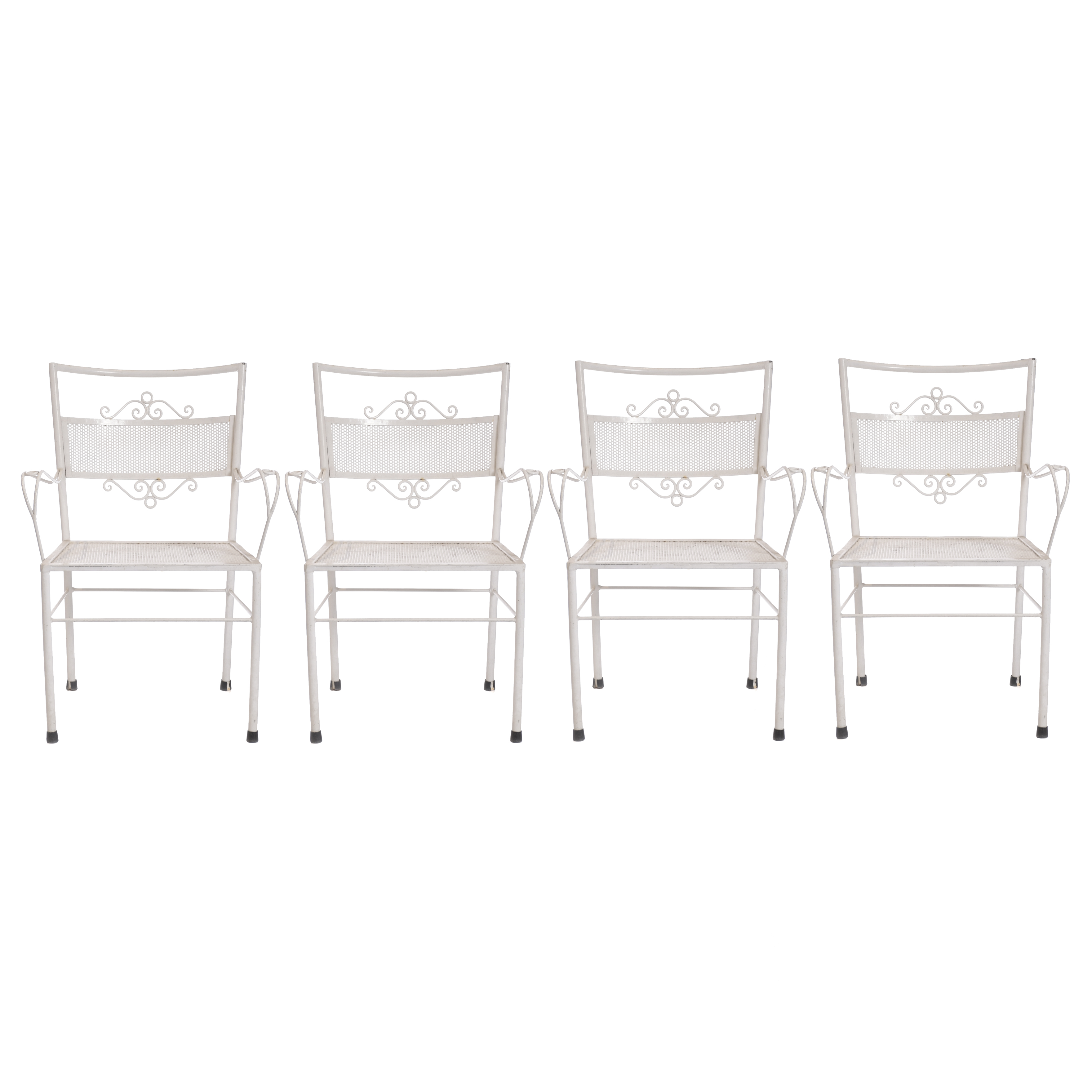 FOUR GARDEN ARMCHAIRS, CIRCA 1960.