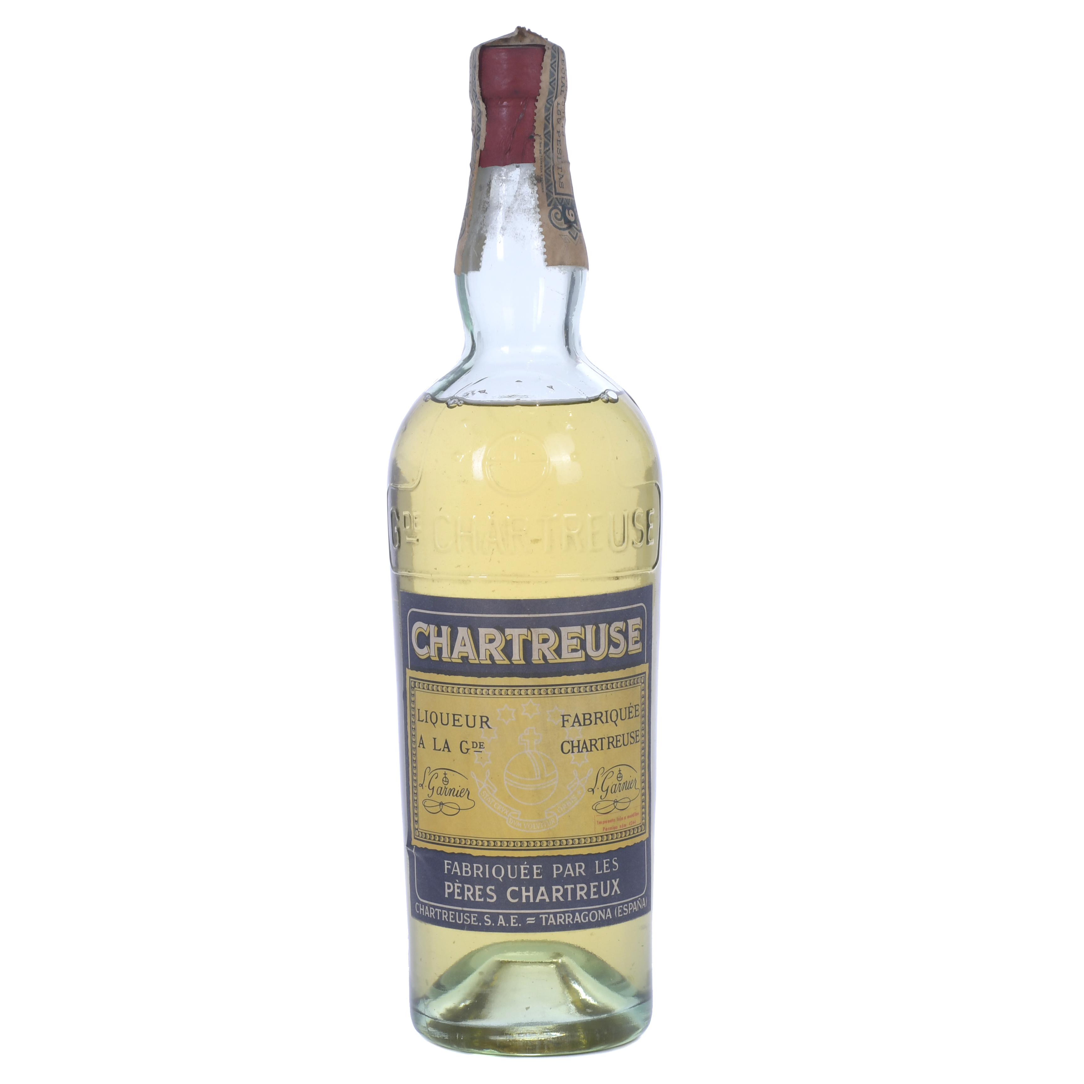 CHARTREUSE. YELLOW LIQUOR BOTTLE, 1959 - 1965.