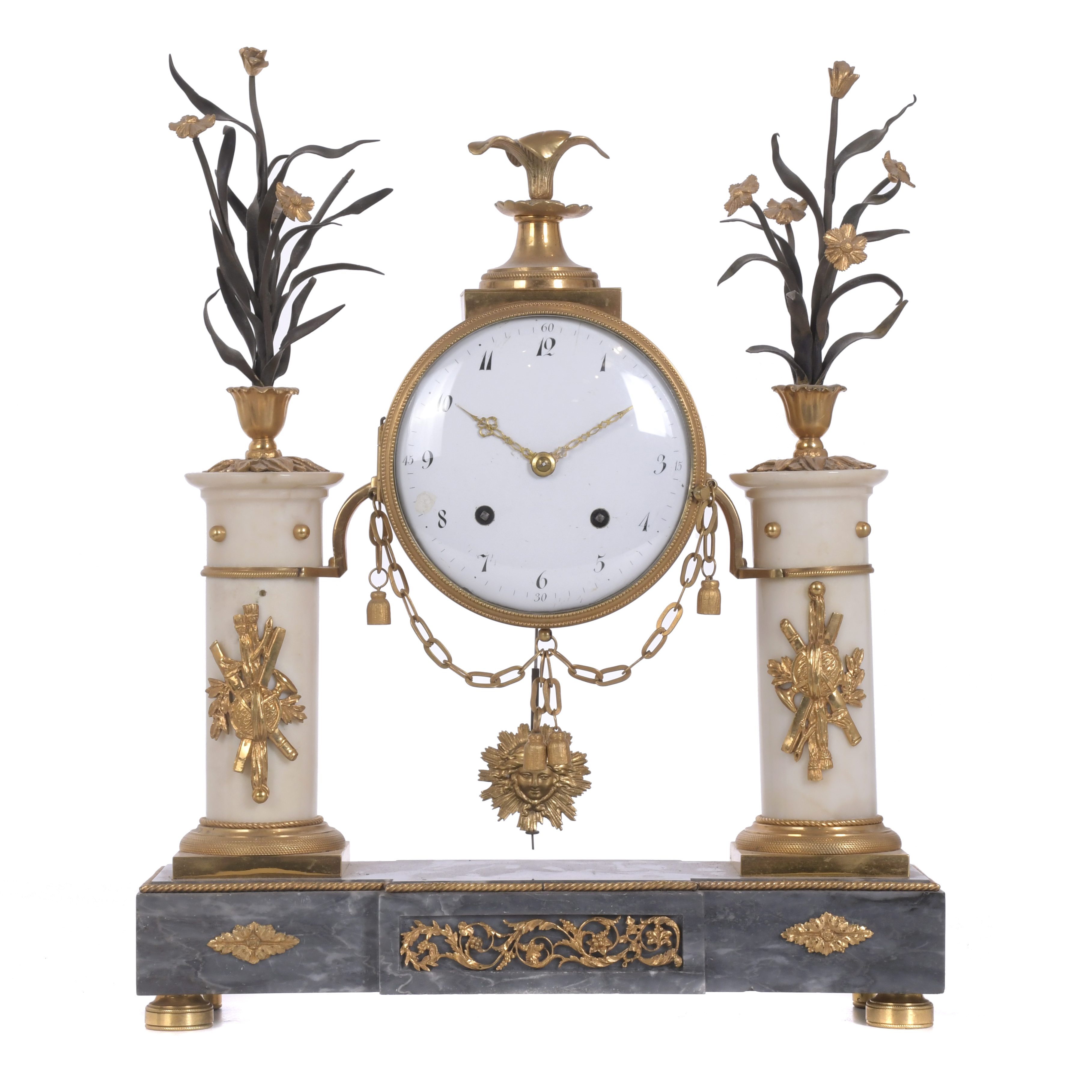 LOUIS XVI PORTICO TABLE CLOCK, CA. 1770 - 1780.