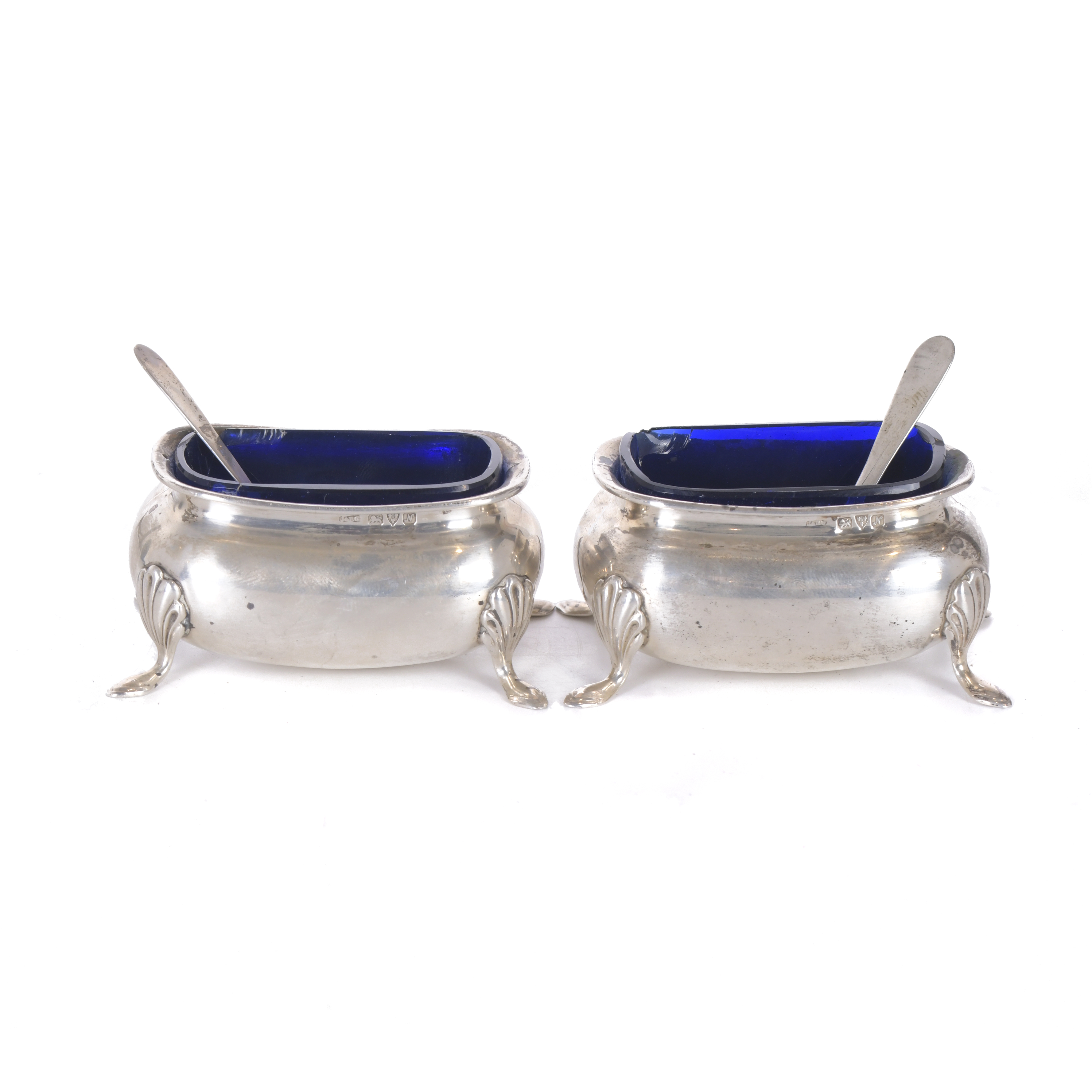 PAIR OF ENGLISH SALT SHAKERS, 1913.