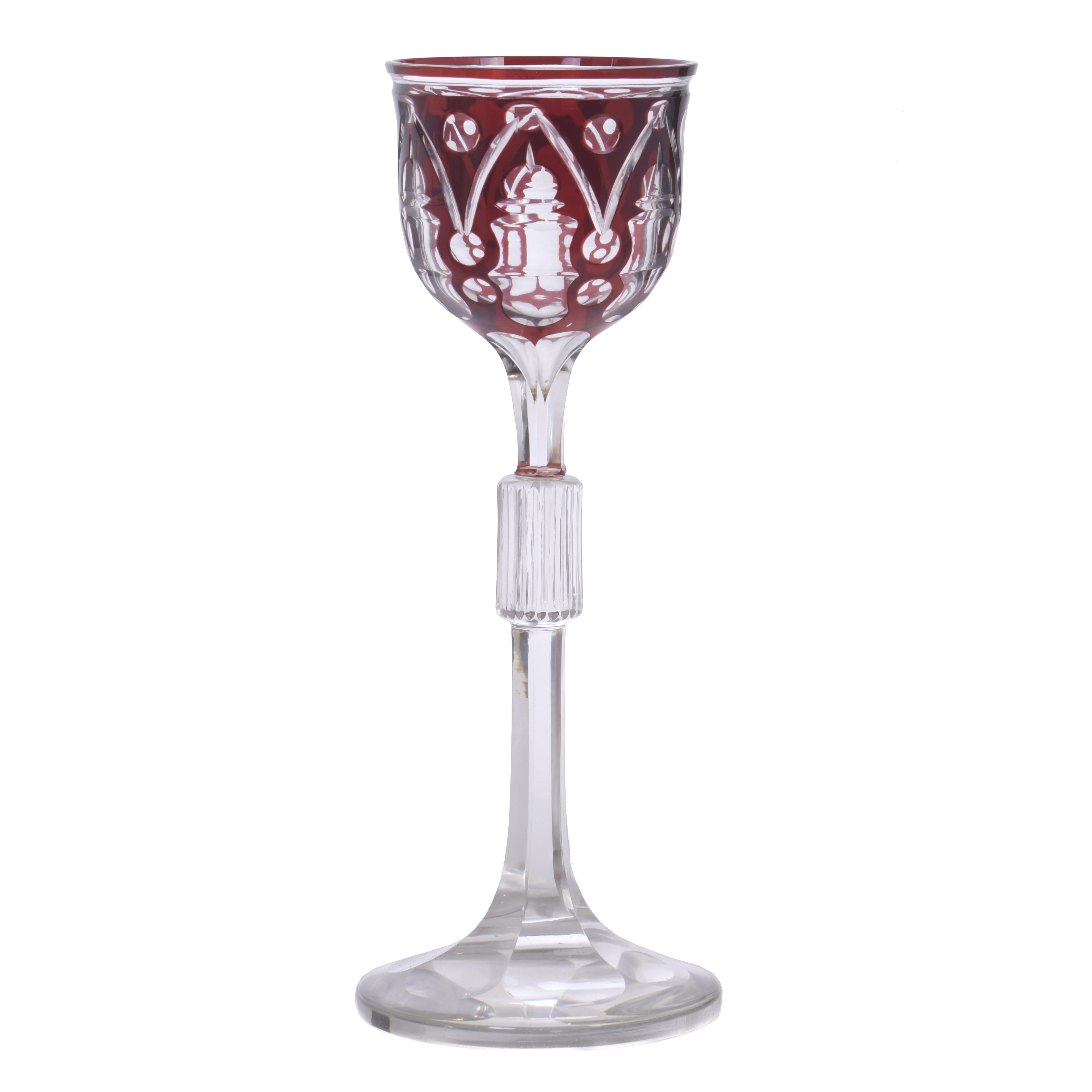 LARGE BOHEMIA GLASS GOBLET, CIRCA 1920.