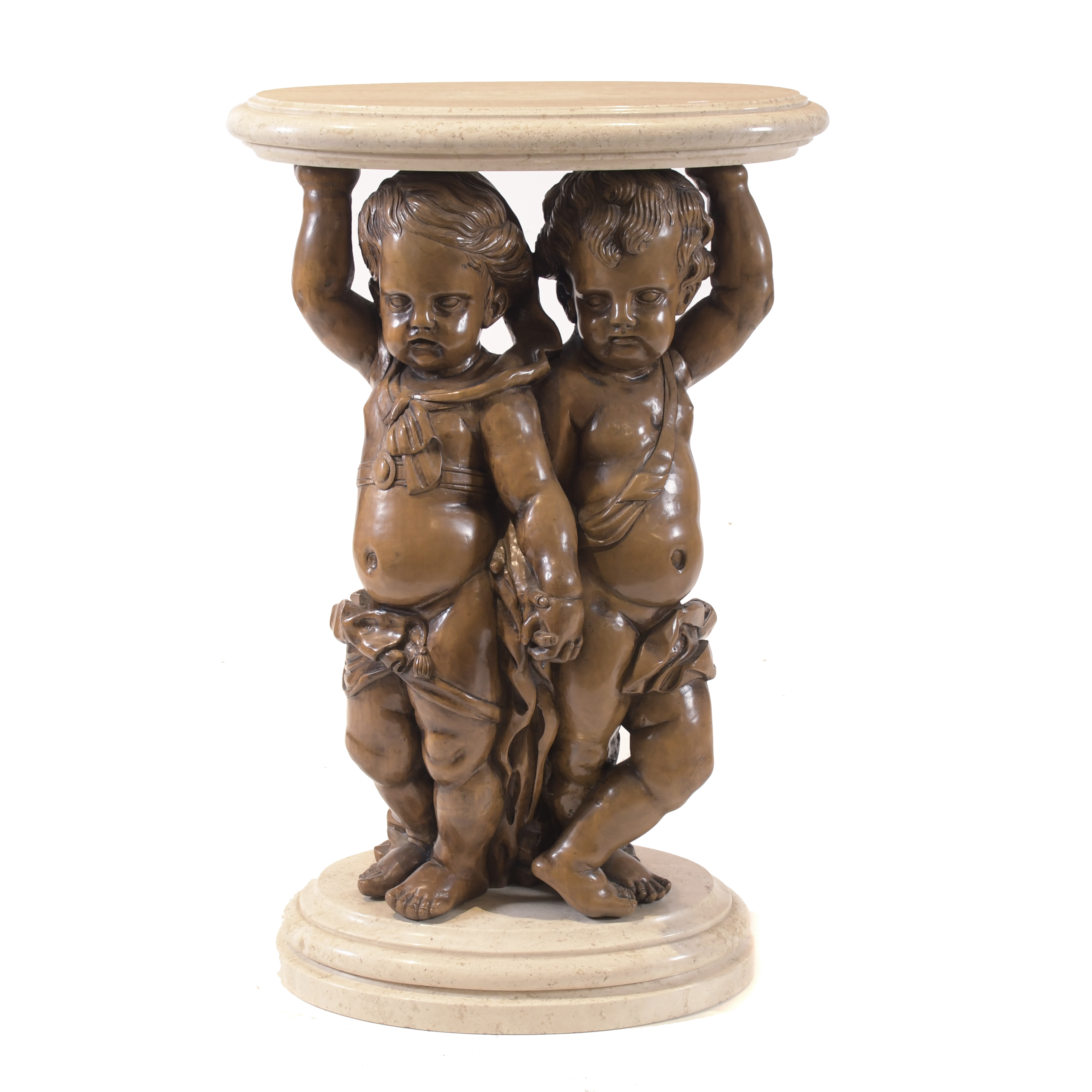 CARVED WOOD PEDESTAL COLUMN, 20TH CENTURY.