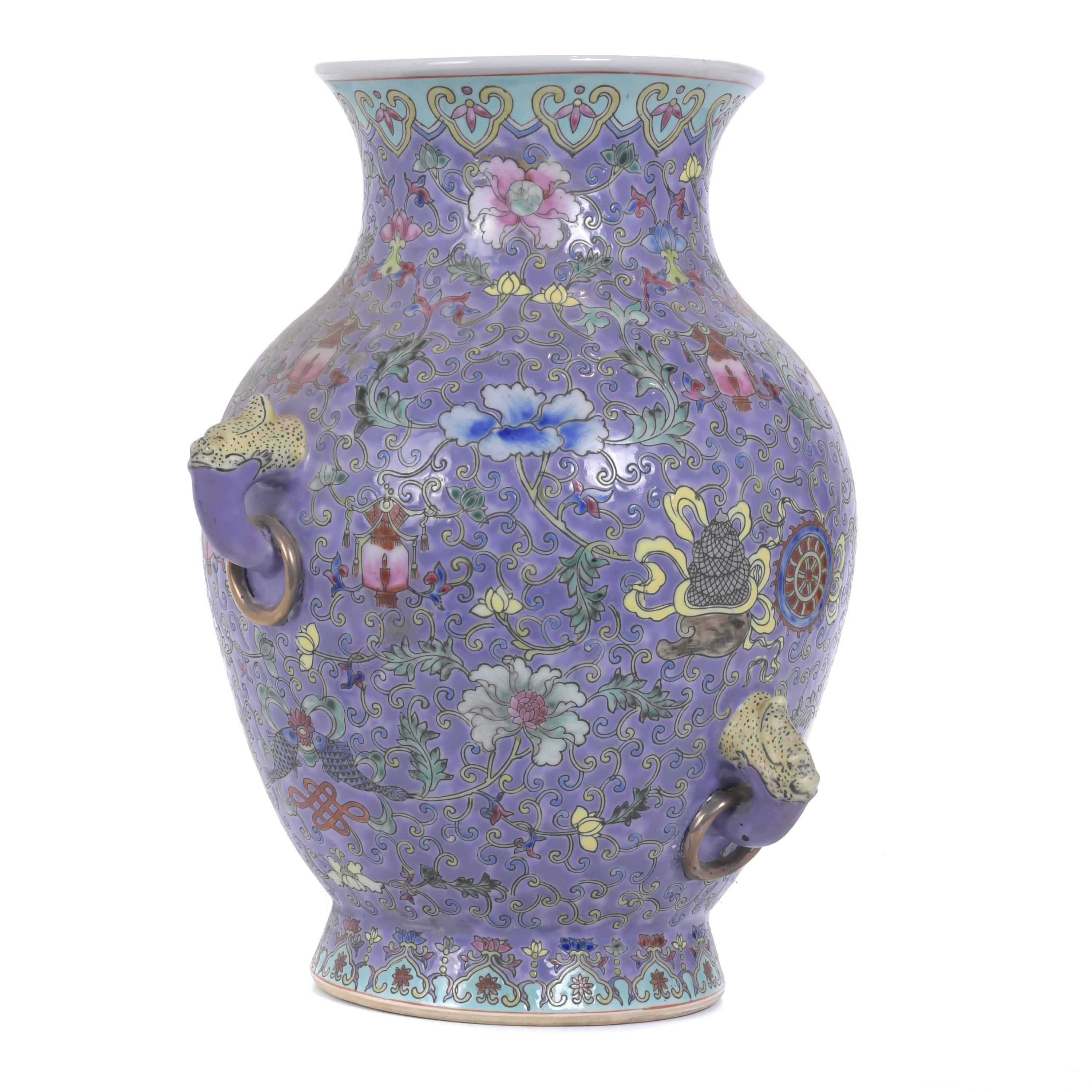 CHINESE ROSE FAMILY VASE, LATE 20TH CENTURY.